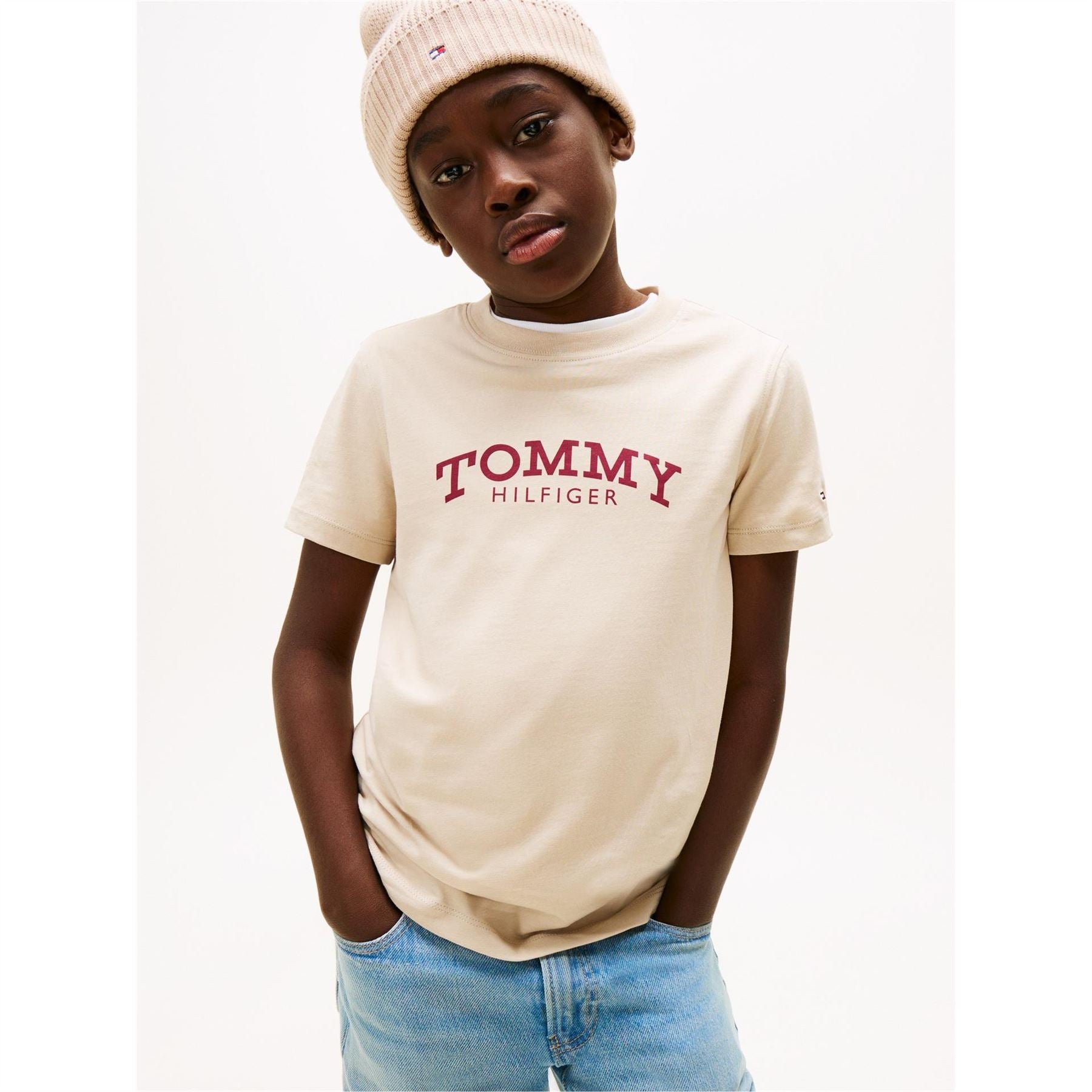 Tommy Hilfiger Lettering Crew Neck Short Sleeve Jersey T-Shirt