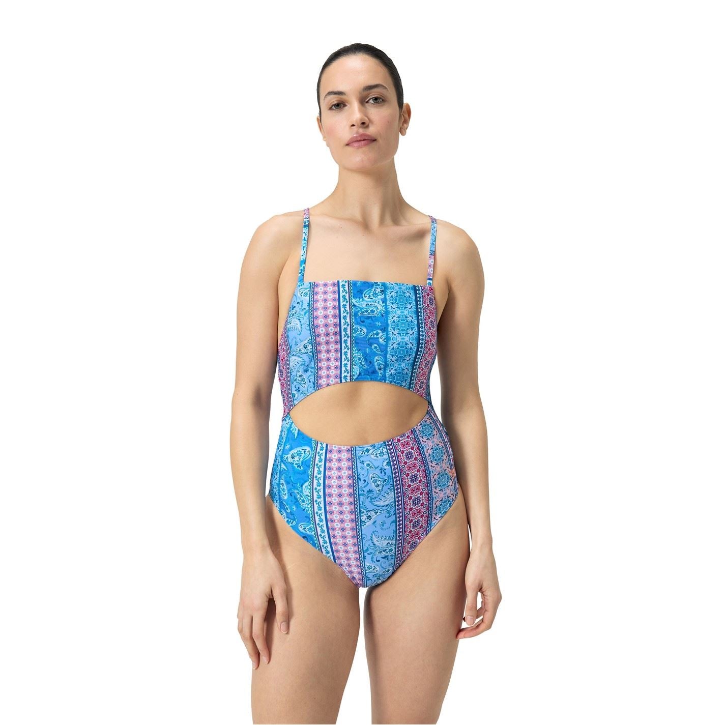Speedo Paisley Patterned Tie Back Swimsuit