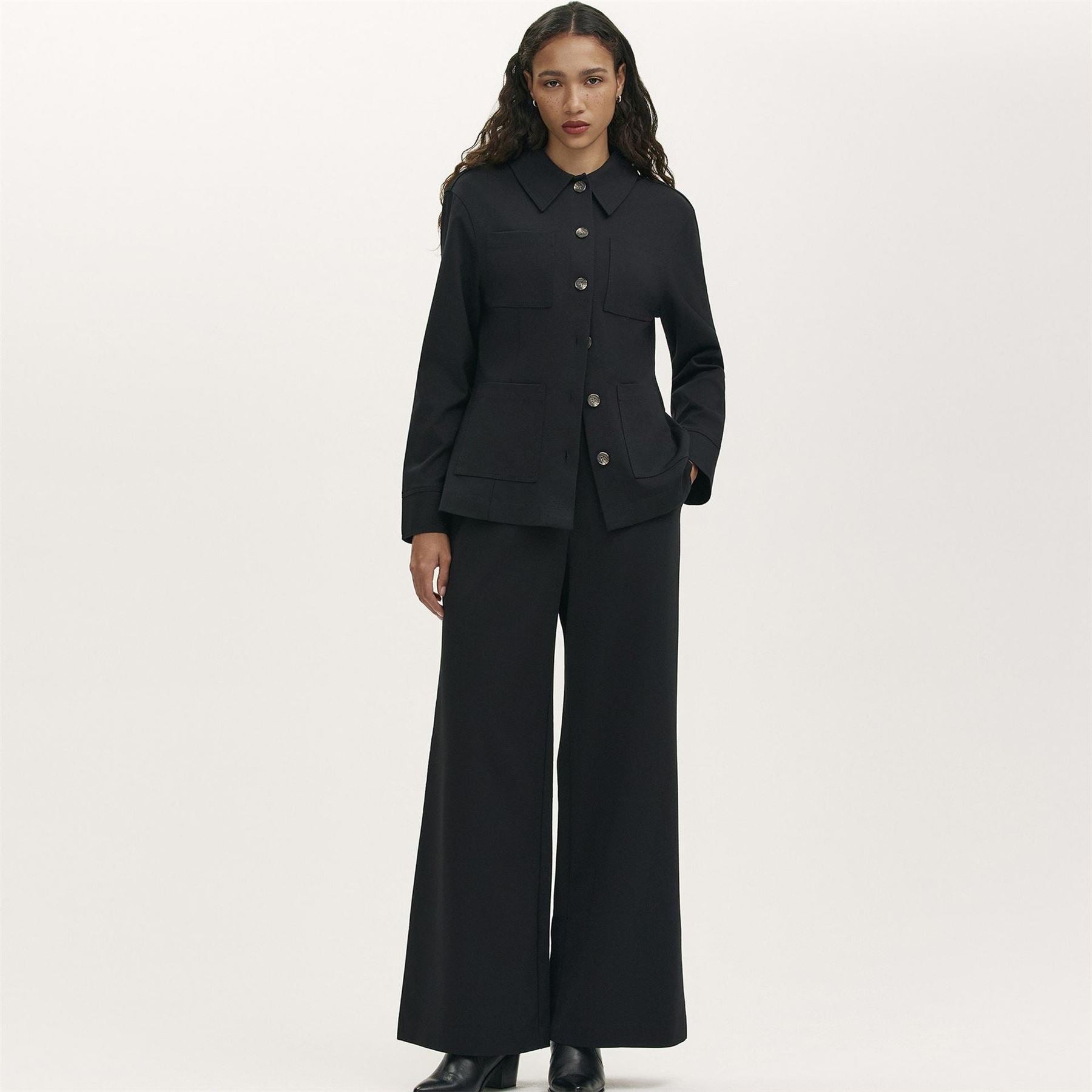 Finery Agness Solid Patterned Overshirt