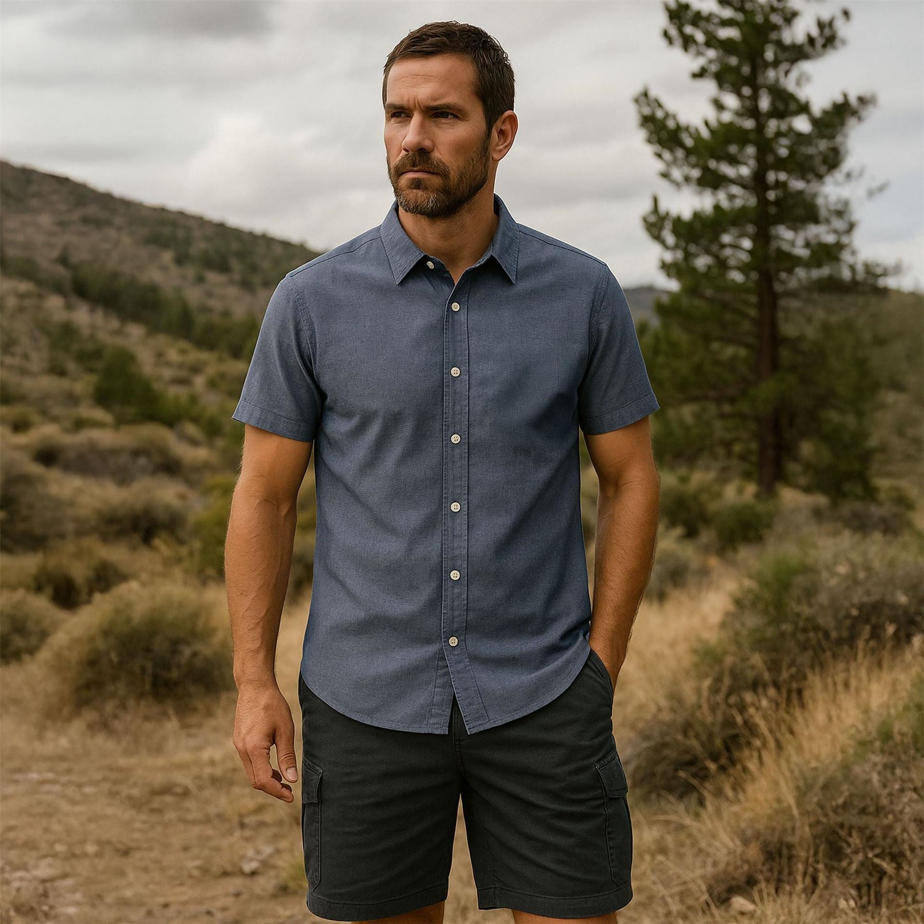 Roamers and Seekers Collared Neck Shirt Collar Short Sleeve Shirt