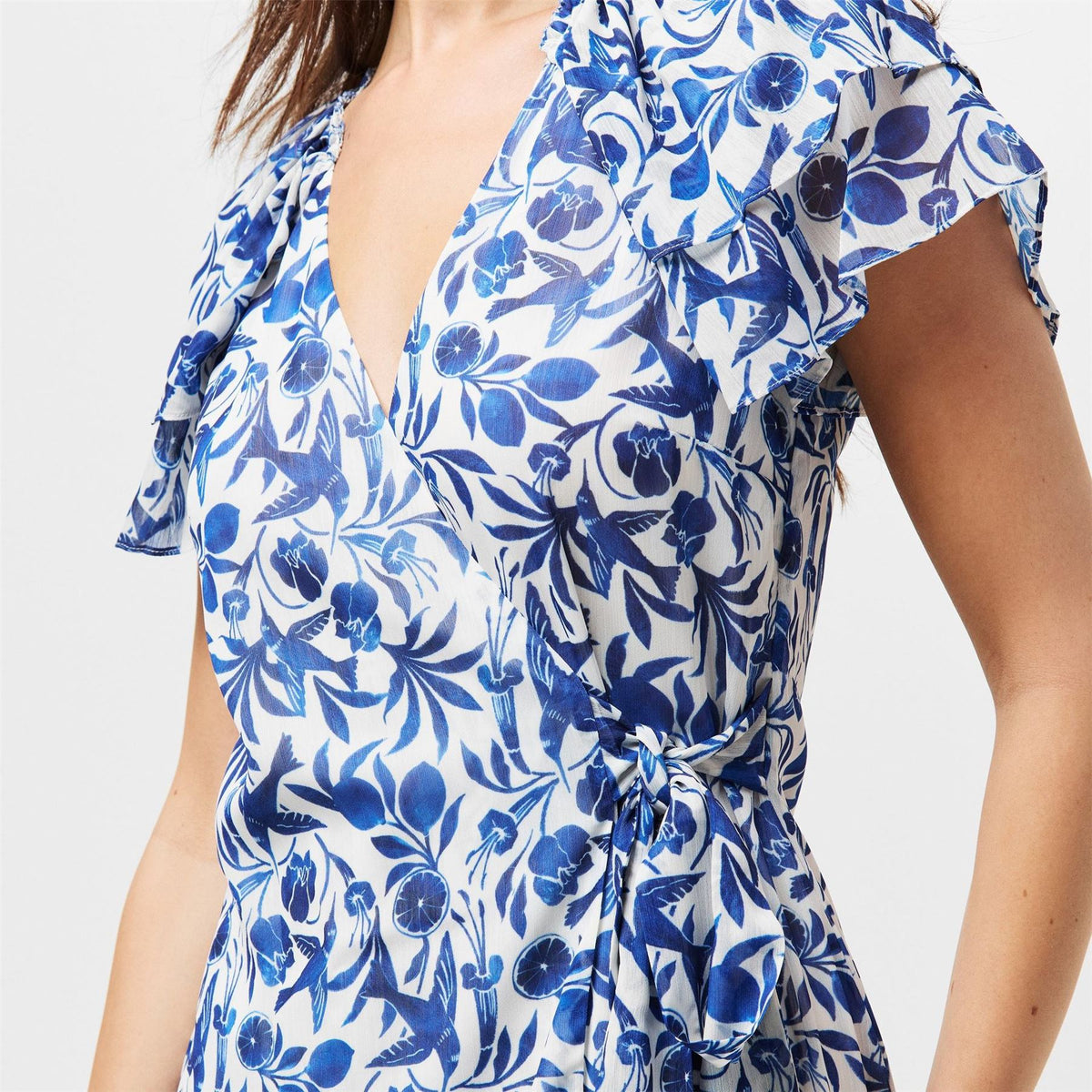 Ted Baker Woven V-Neck Mini Wrap Dress