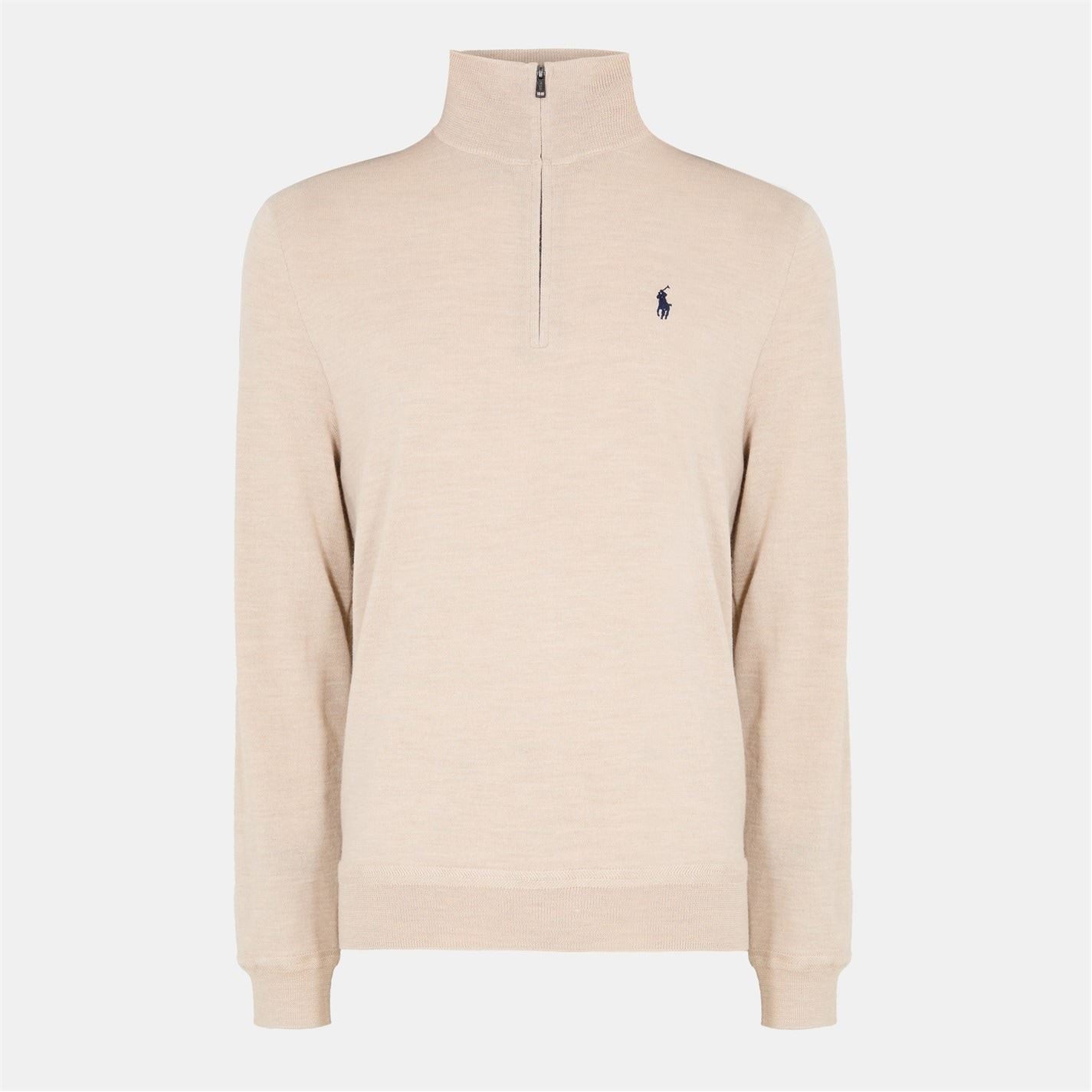 Polo Ralph Lauren Regular Fit Ribbed Collar Zip Neck Sweater