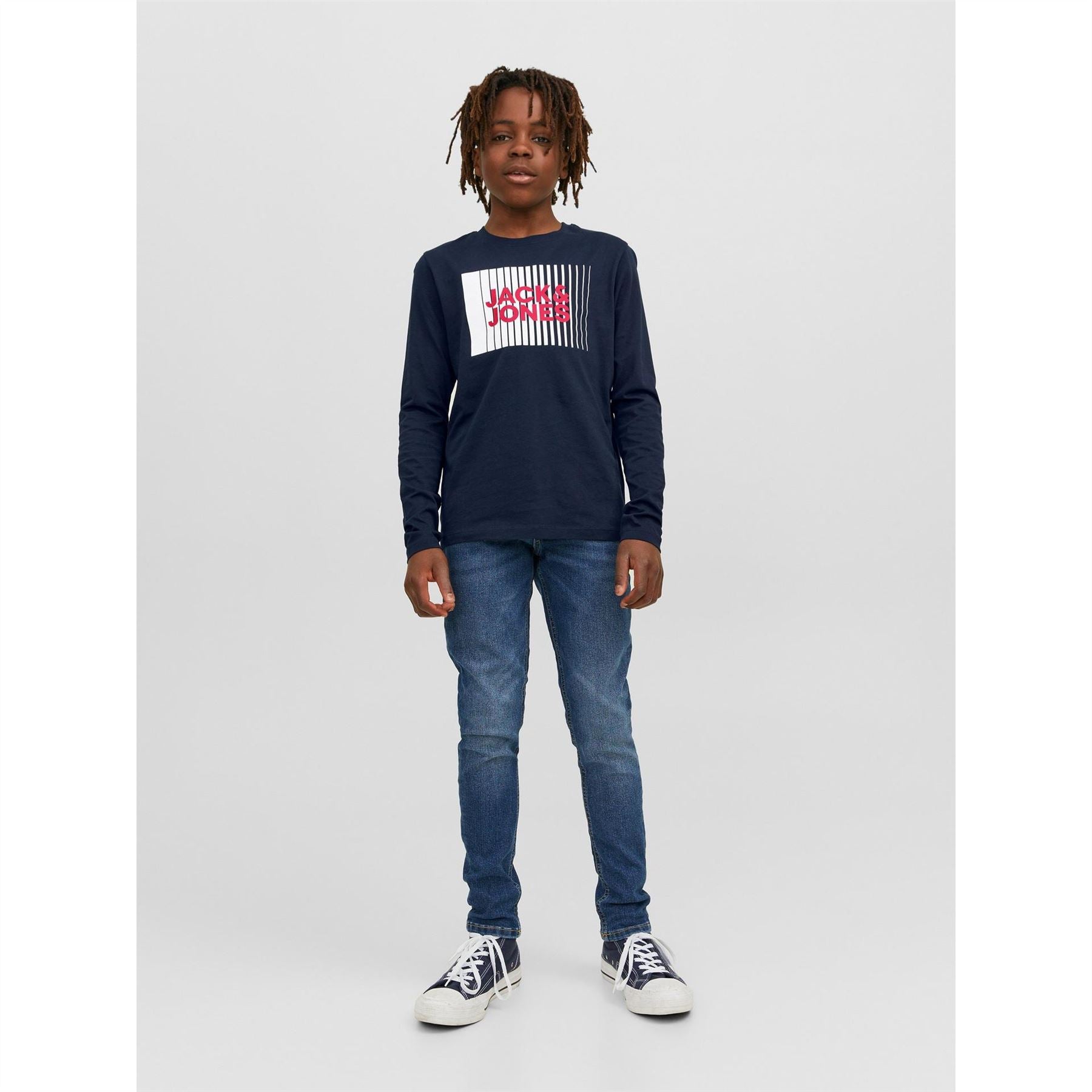 Jack and Jones Junior And Junior Logo Long Sleeve Regular Fit T-Shirt