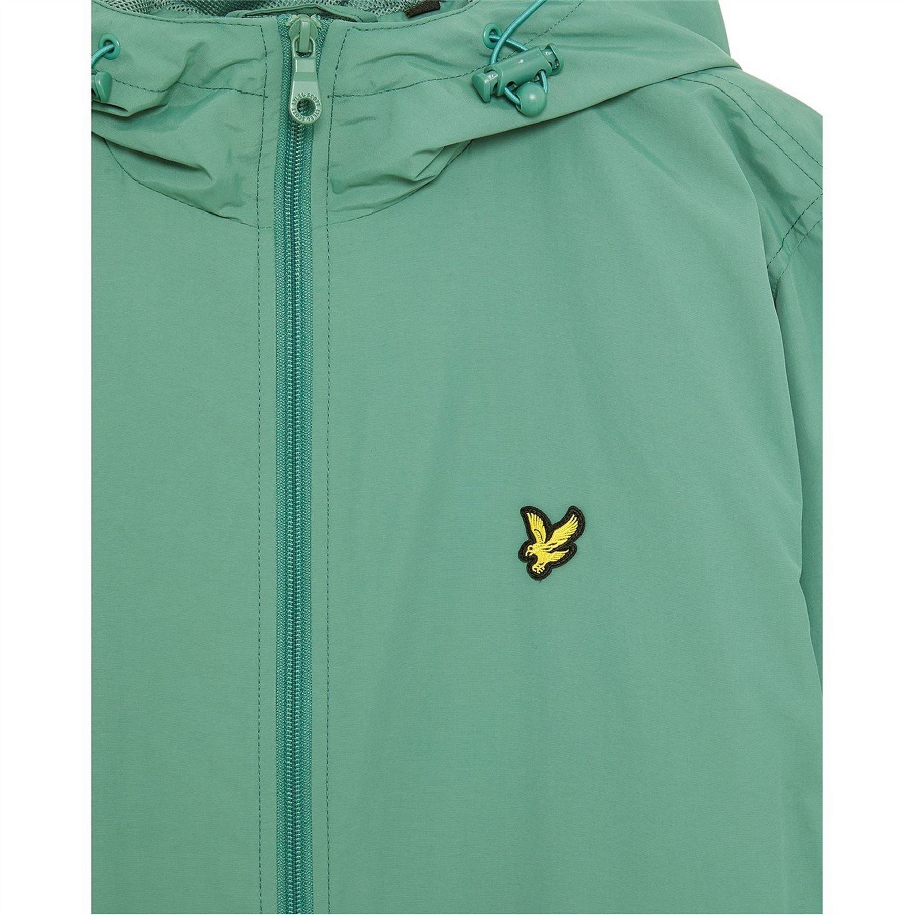 Lyle and Scott Zip Through Cotton Wind Resistant Long Sleeve Hooded Rain Anorak