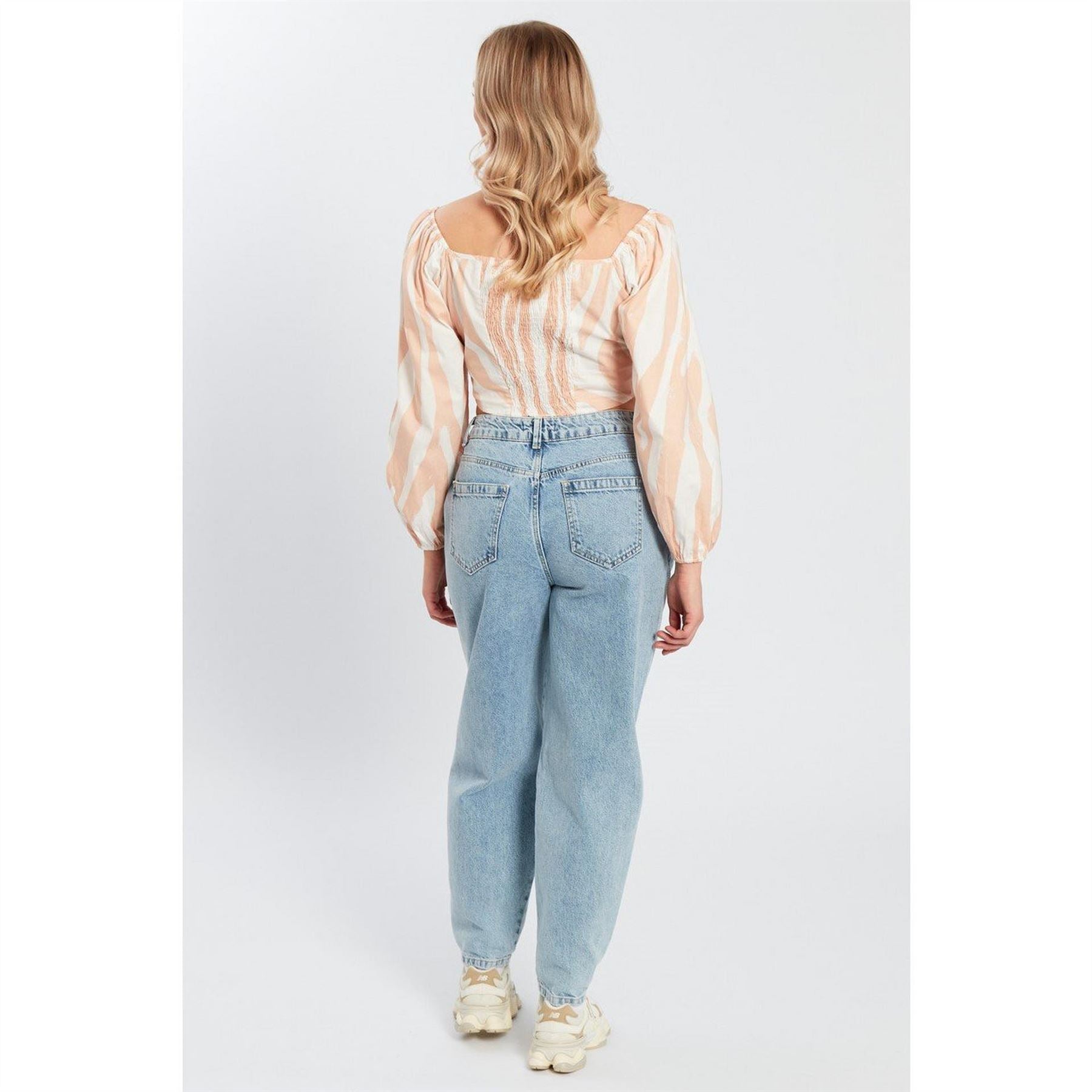 Influence Cropped Relaxed Fit Square Neck Blouse