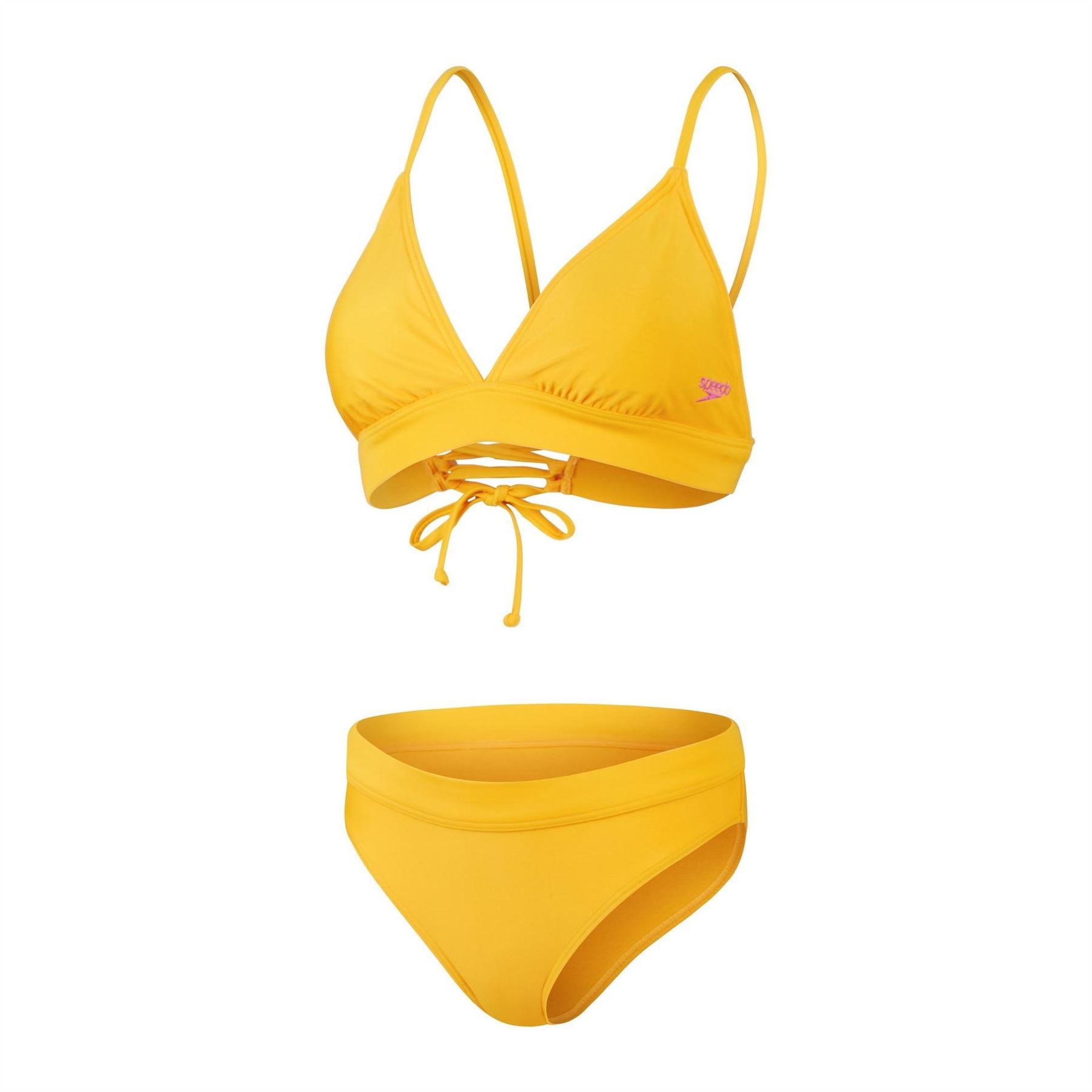 Speedo Banded Triangle Bikini Top Tie Front Set