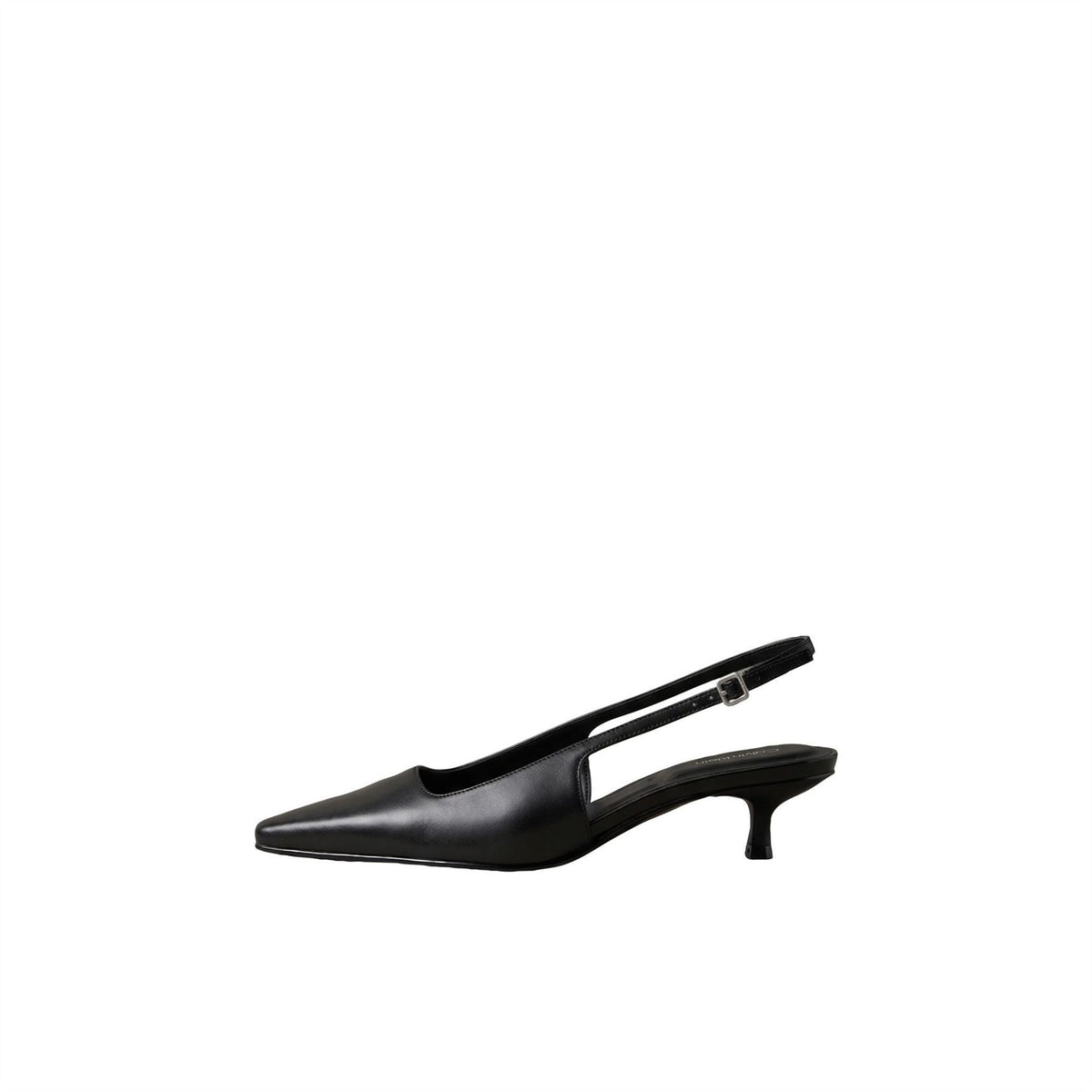Calvin Klein Leather Kitten Heel Square Toe Mules