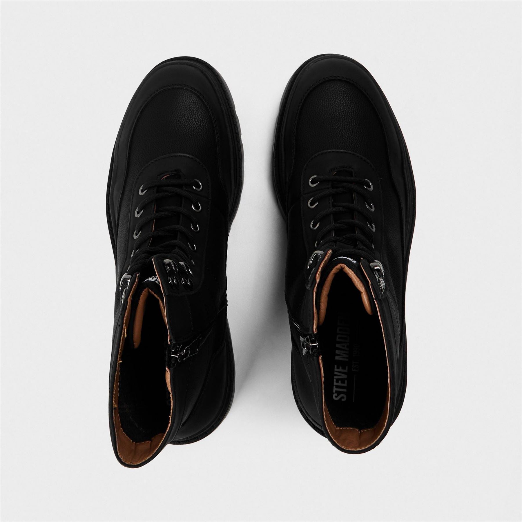 Steve Madden Hudson Lace-Up Combat Boots with Lug Sole