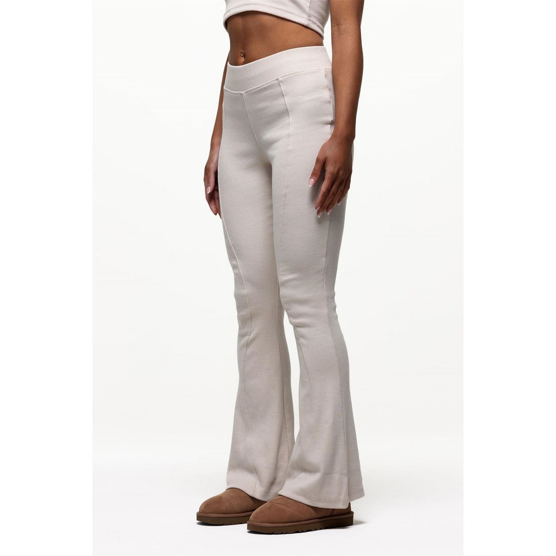 Good For Nothing Ribbed Leggings Cream