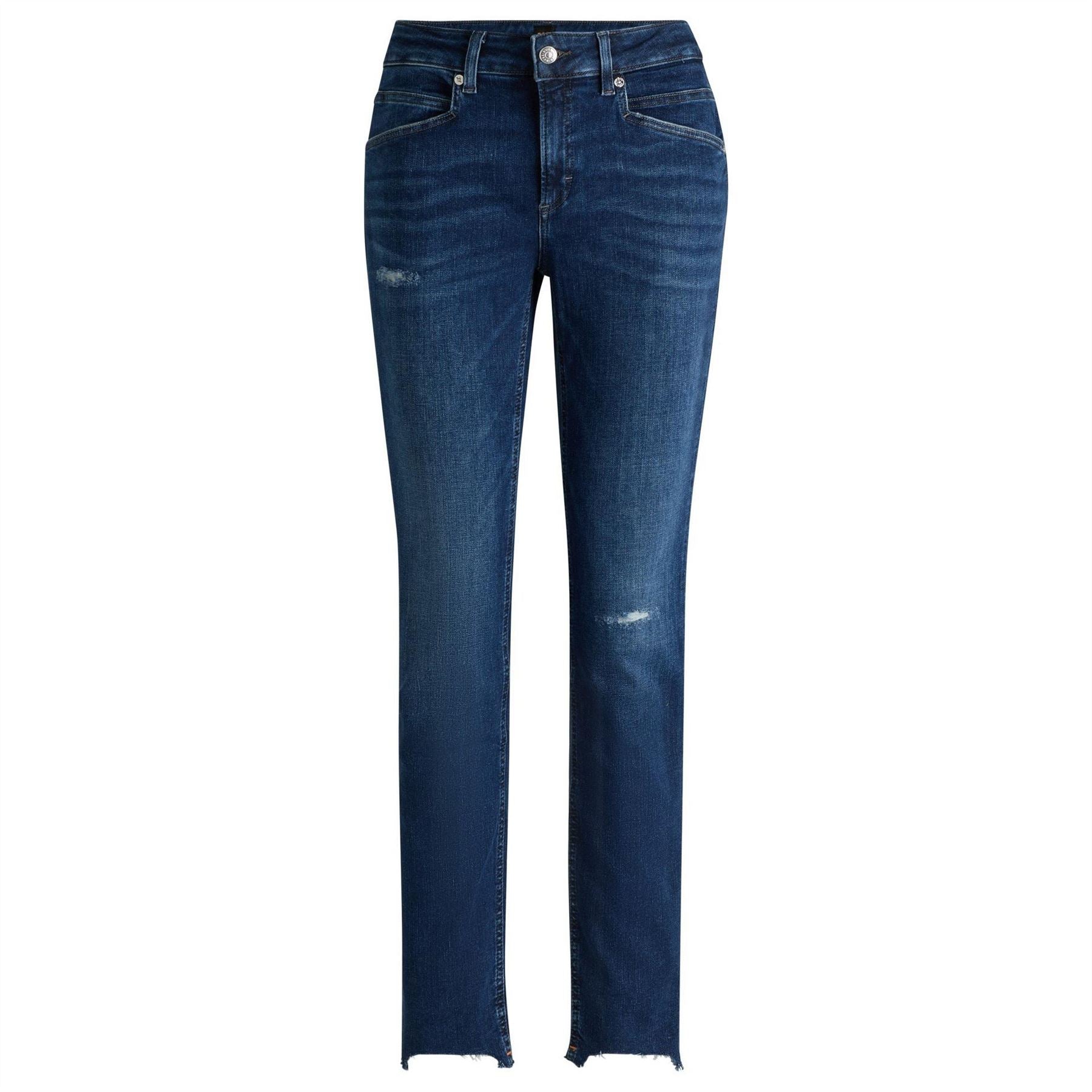 Boss Distressed Slim Fit Five Pocket Jeans