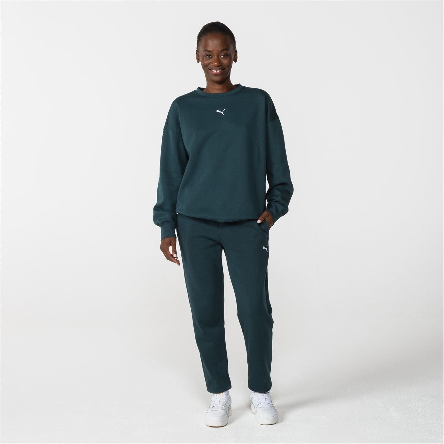Puma Womens Ess Oversized Crew Fl Sweatshirt