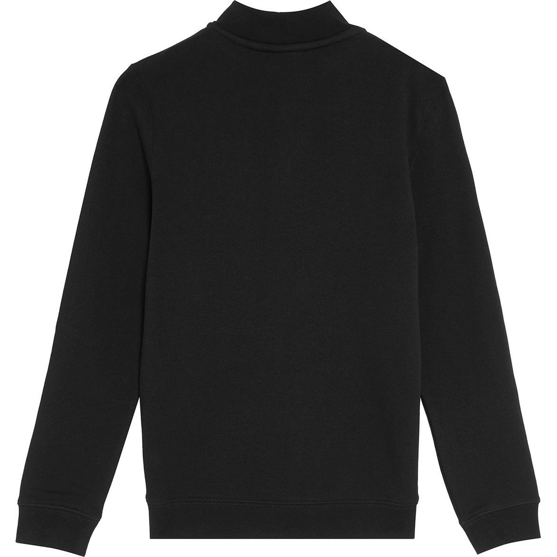 Lyle and Scott Solid Patterned Ribbed Cuff Zip Neck Sweat Jacket
