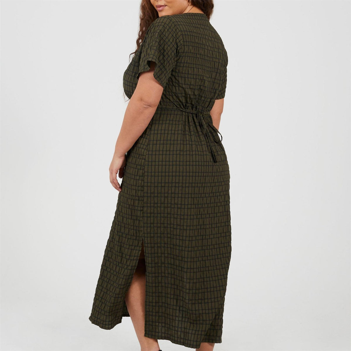 Brave Soul Plus Size Midi Dress With Tie Detail