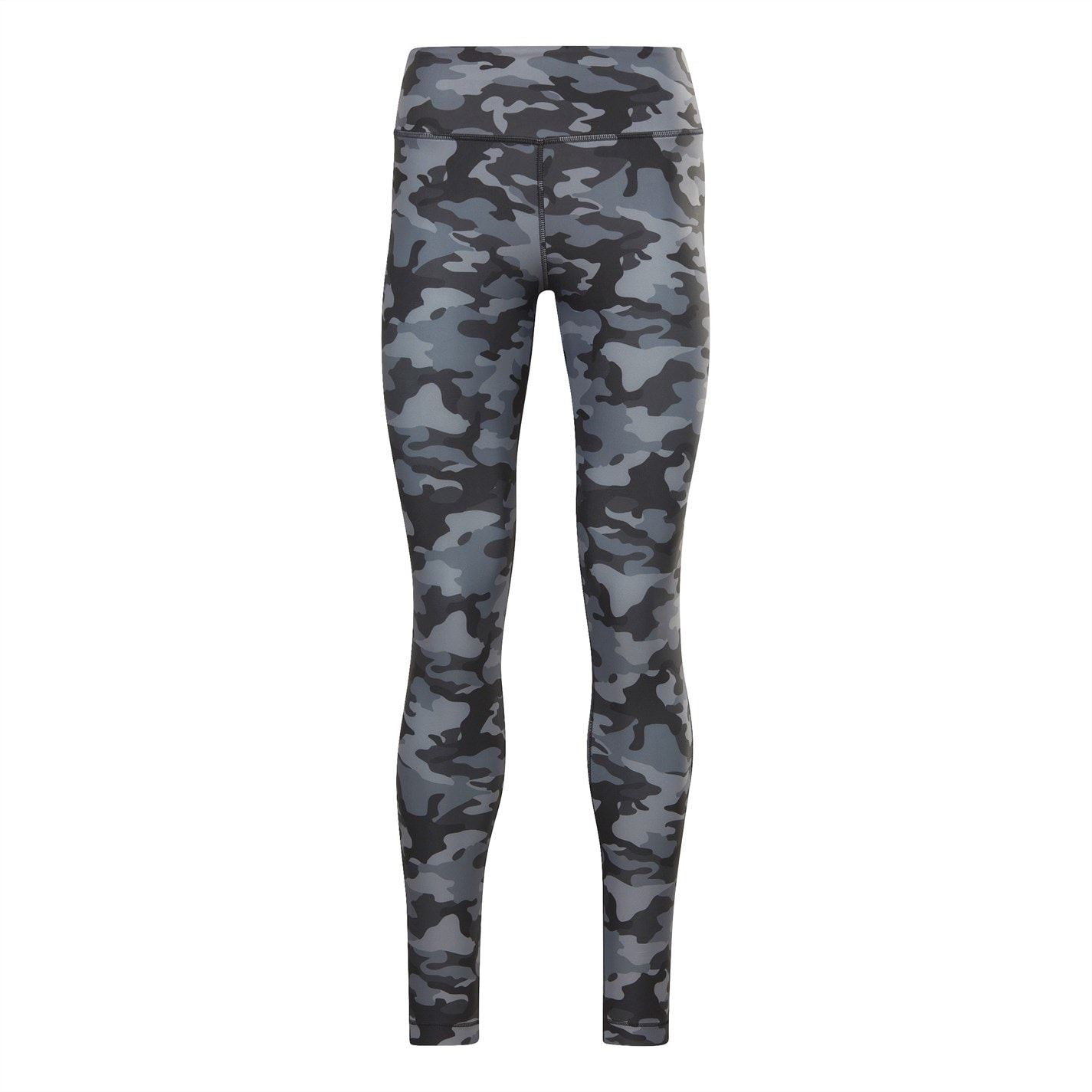 Reebok Womens Lux Bold Camo Print Leggings Gym Legging