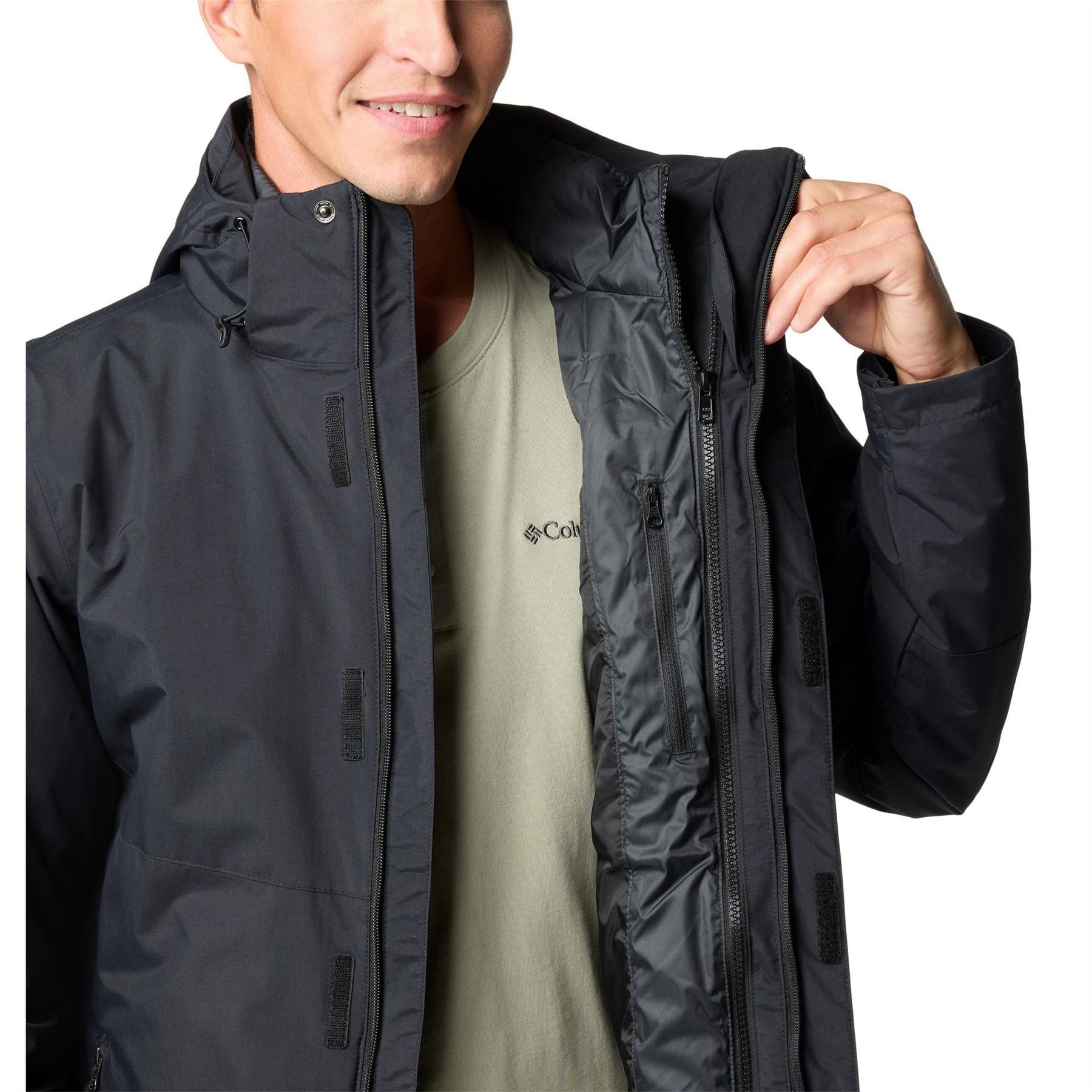 Columbia Element Blocker III Solid Patterned Hooded Three In One Jacket