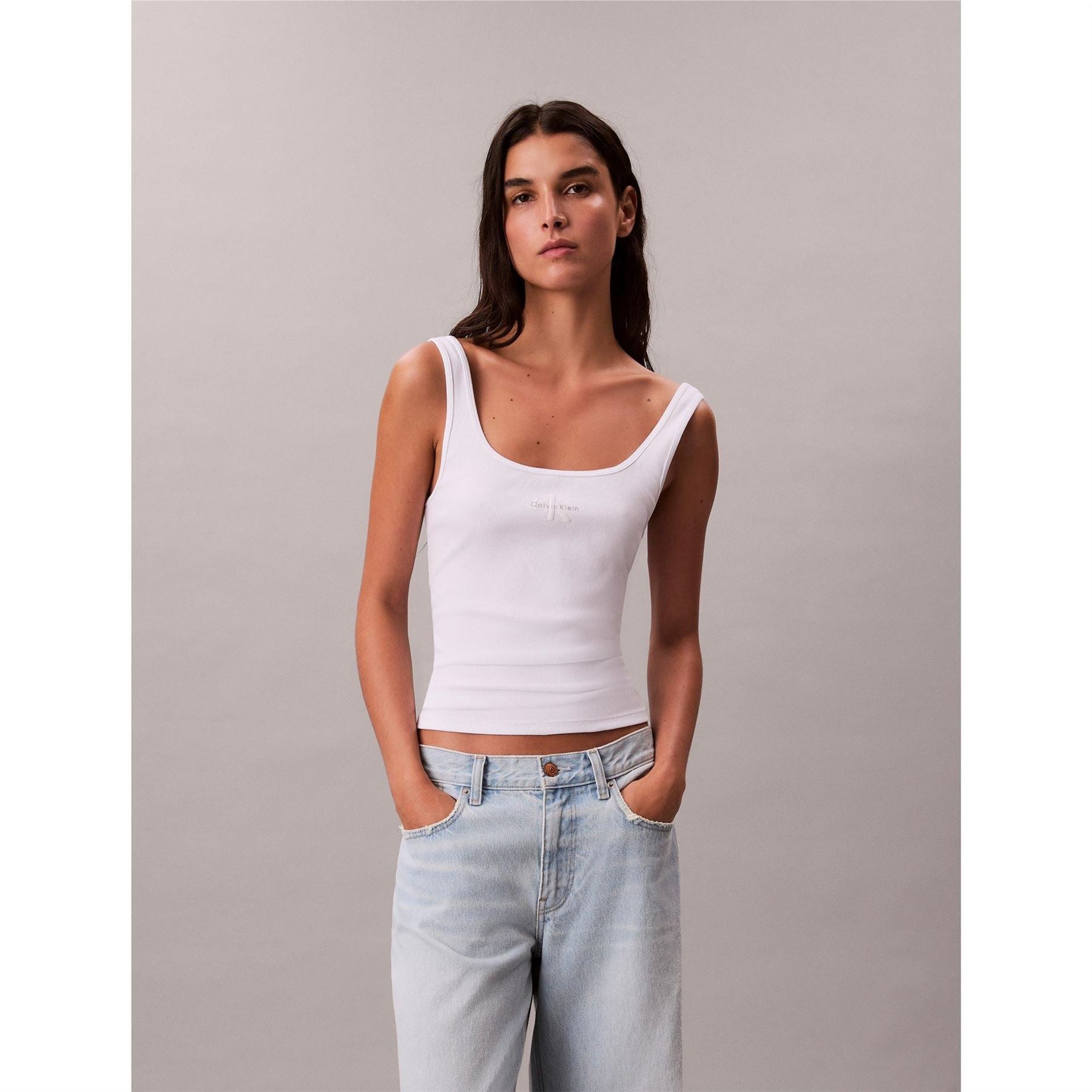 Calvin Klein Jeans Scoop Neck Spaghetti Strap Tank