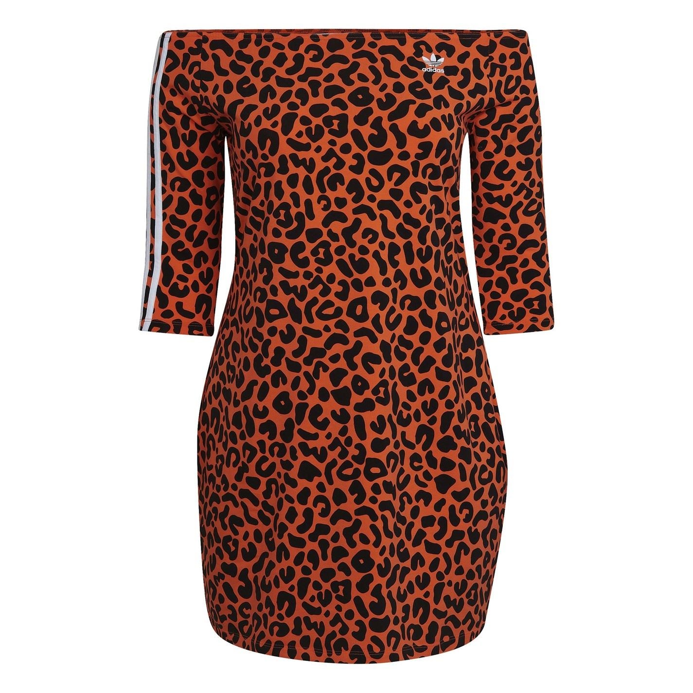 adidas Originals Off The Shoulder Mini Bodycon Dress