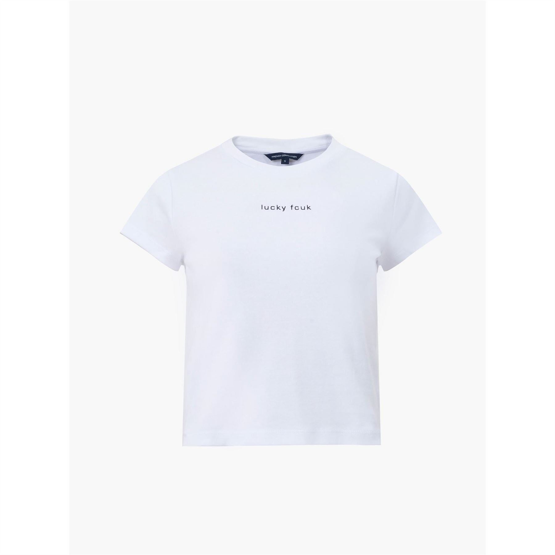 FCUK Cropped Crew Neck Short Sleeve T-Shirt