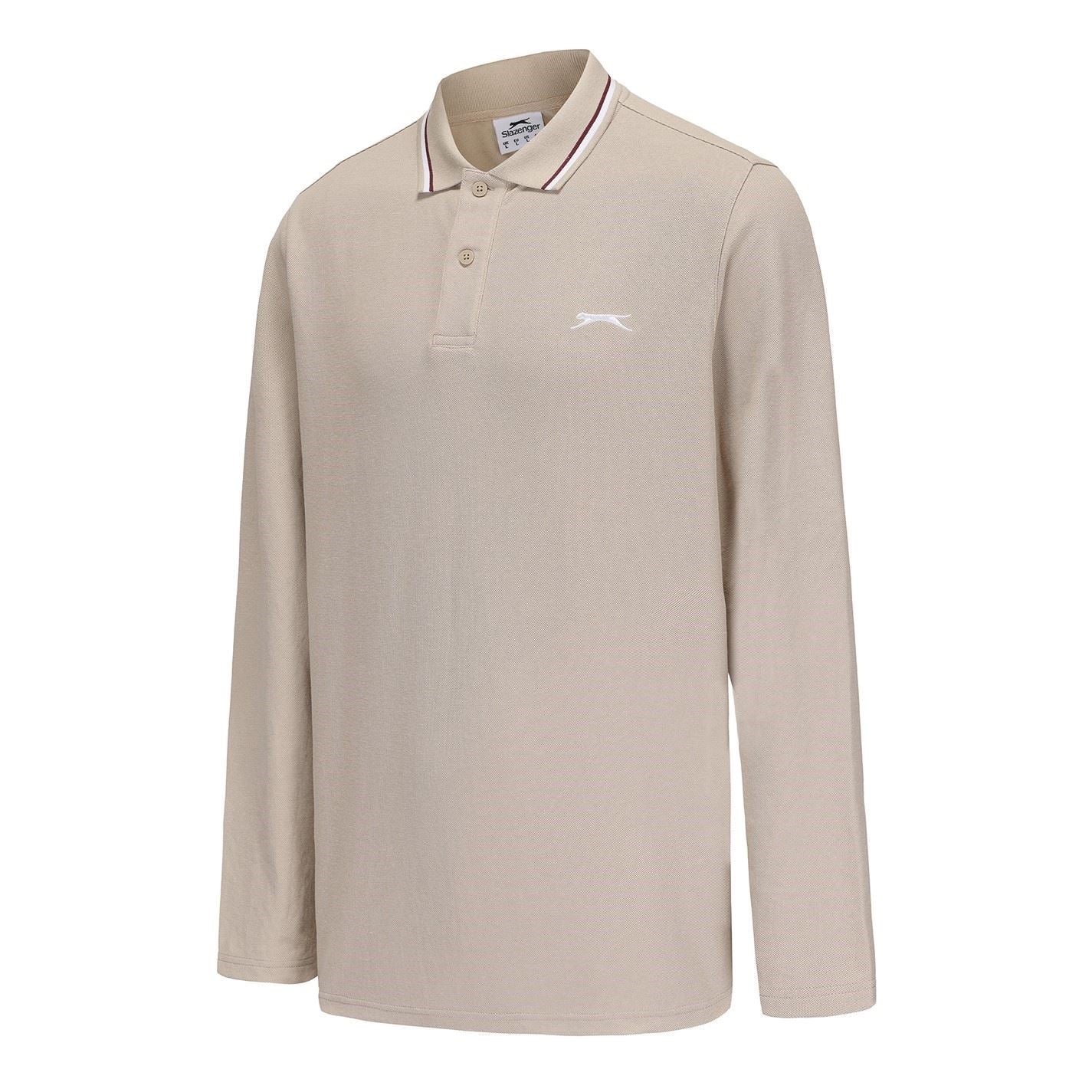 Slazenger Mens Long Sleeve Tipped Polo