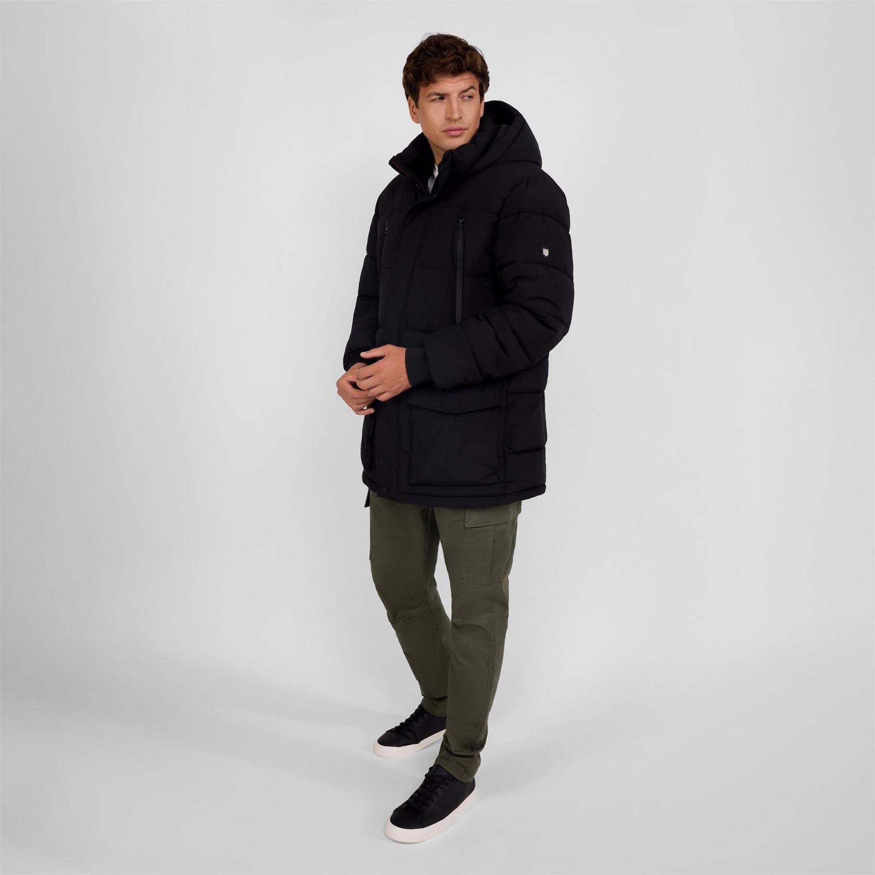 Minoti Men Long Parka With Fleece Lining Black
