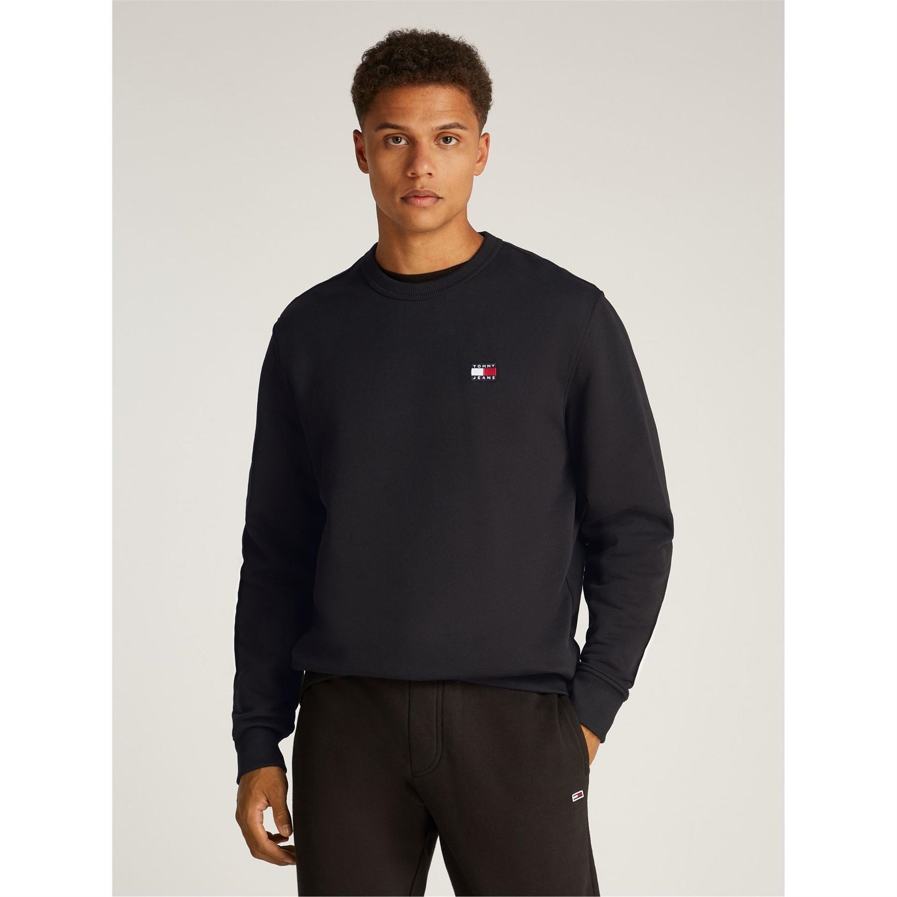 Tommy Jeans TJM Rubber Badge Regular Fit Crew Neck Long Sleeve Sweatshirt