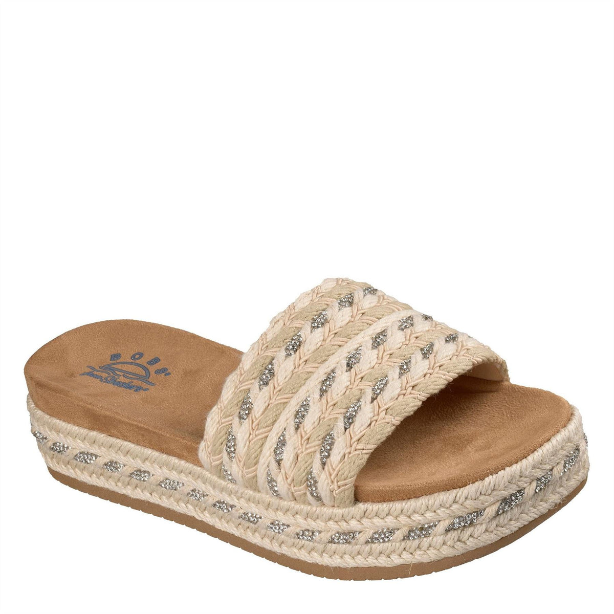 Skechers Bobs Misty Textured Open Toe Slides