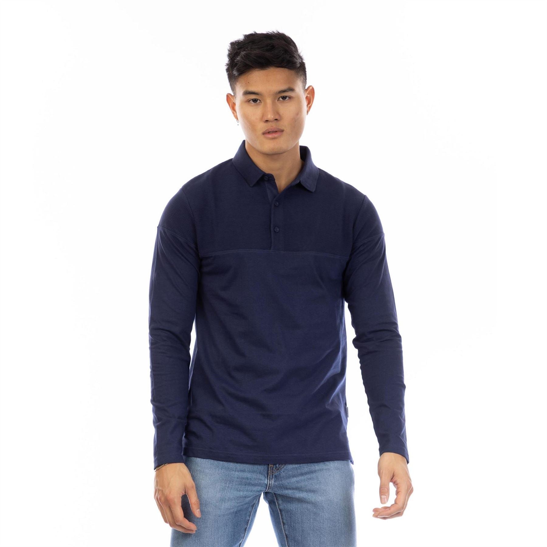 Peter Werth Chessum Collared Long Sleeve Polo Shirt