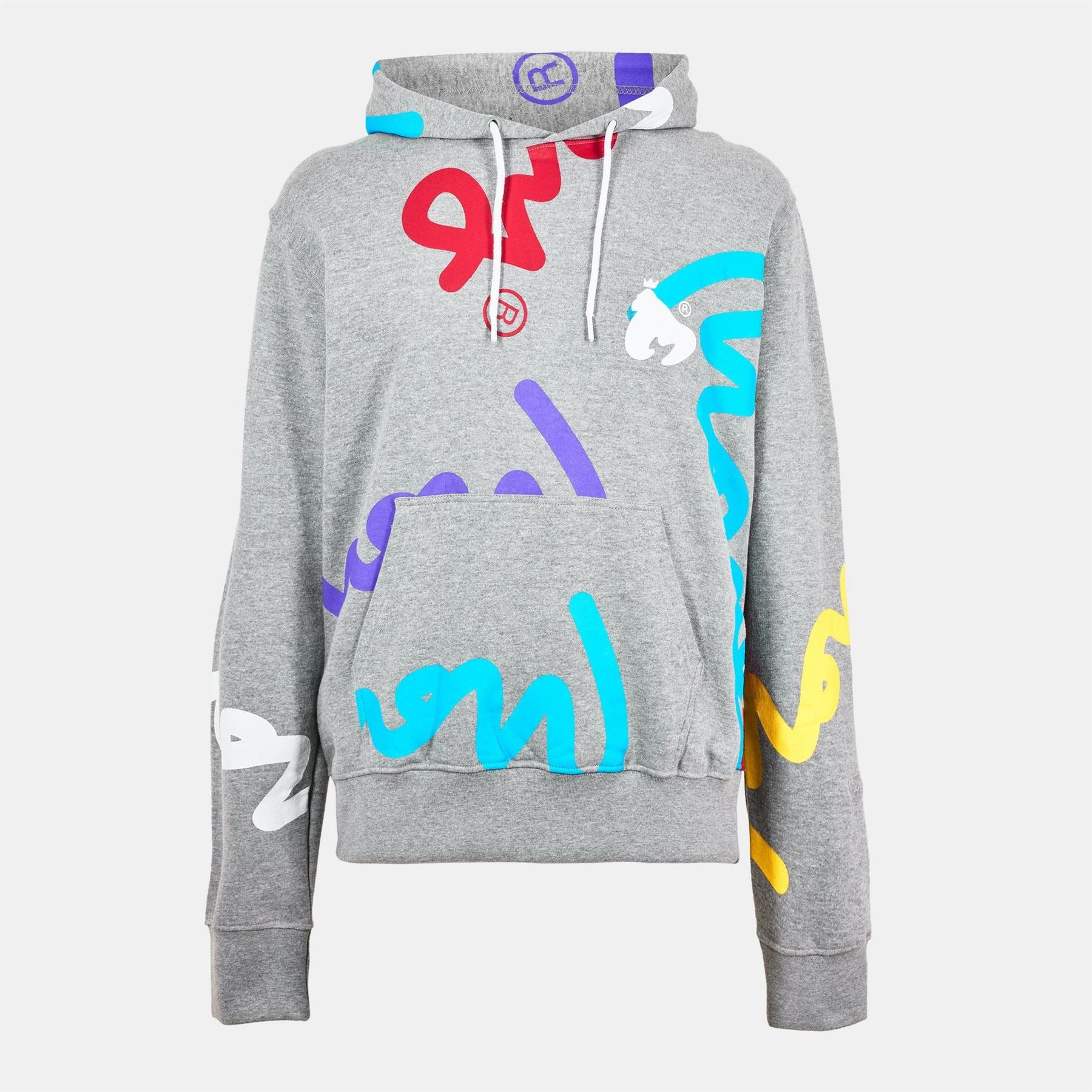 Money Signature Print Hooded Long Sleeve Sweatshirt