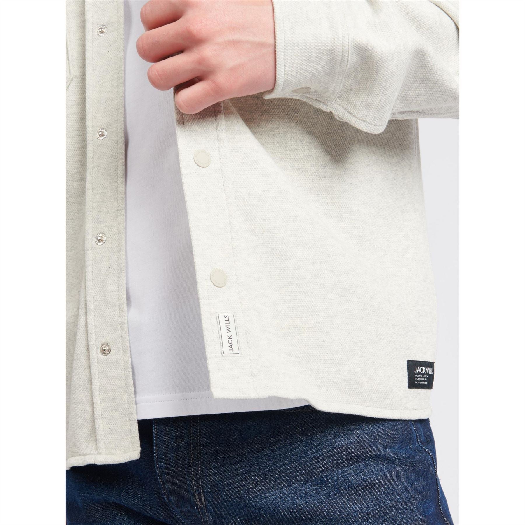Jack Wills Pique Long Sleeve Relaxed Fit Overshirt