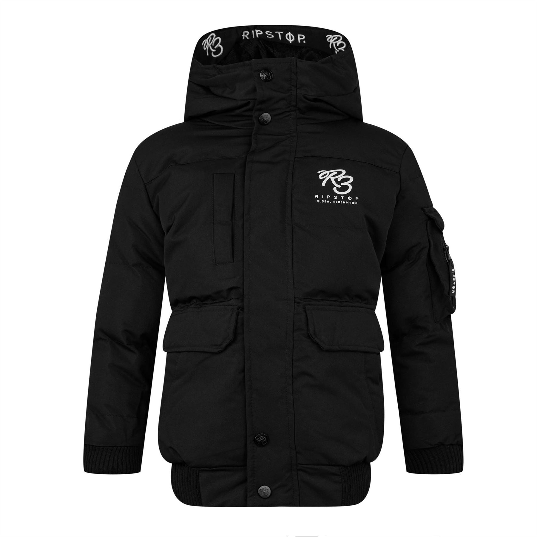 Ripstop Krinngton Hooded Long Sleeve Short Puffer Jacket