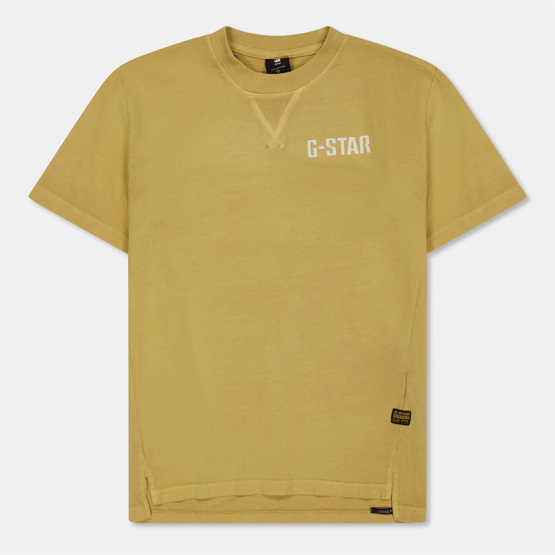 G Star Crew Neck Ribbed Collar Short Sleeve Jersey T-Shirt