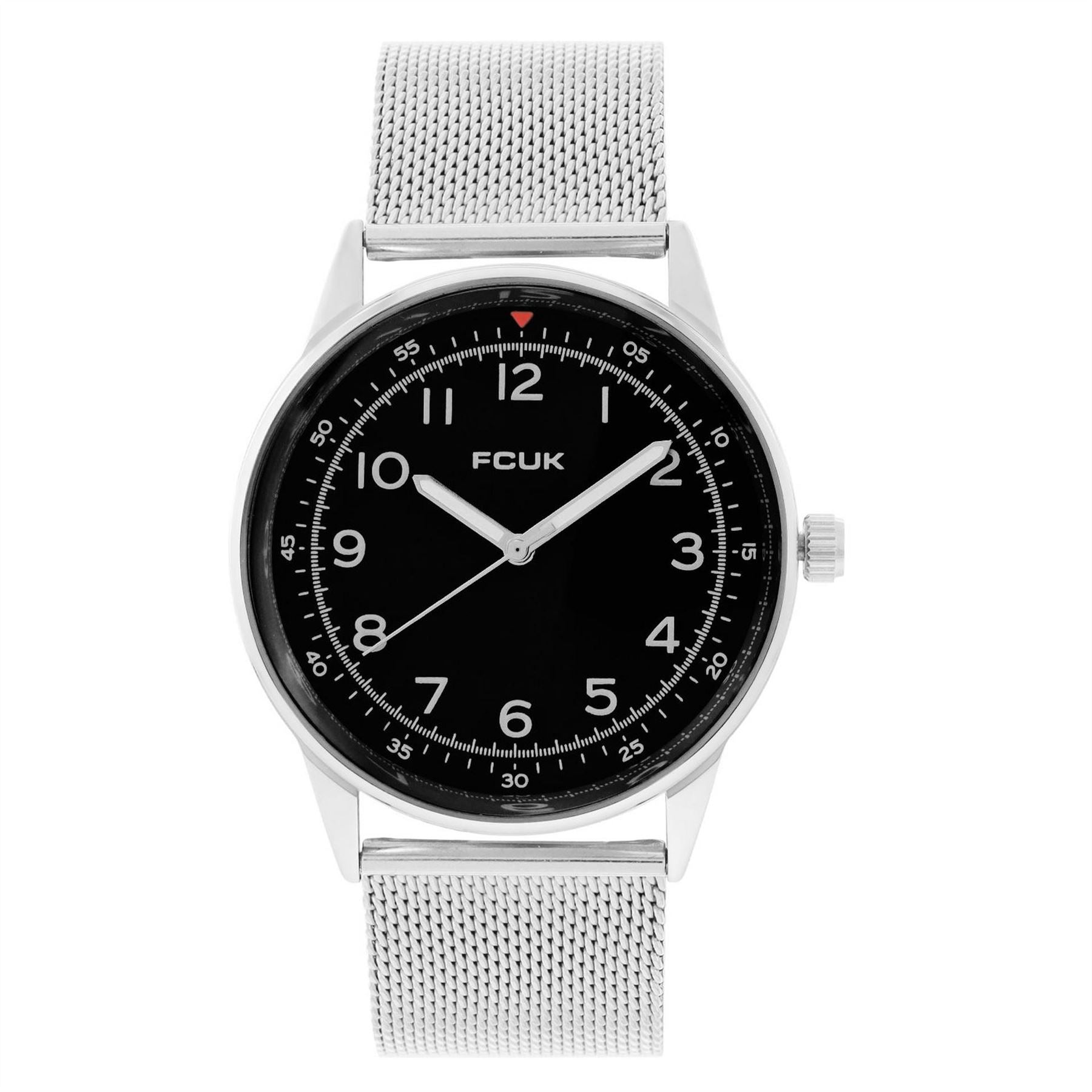 FCUK Silver Case Round Shape Silver Strap Quartz Watch