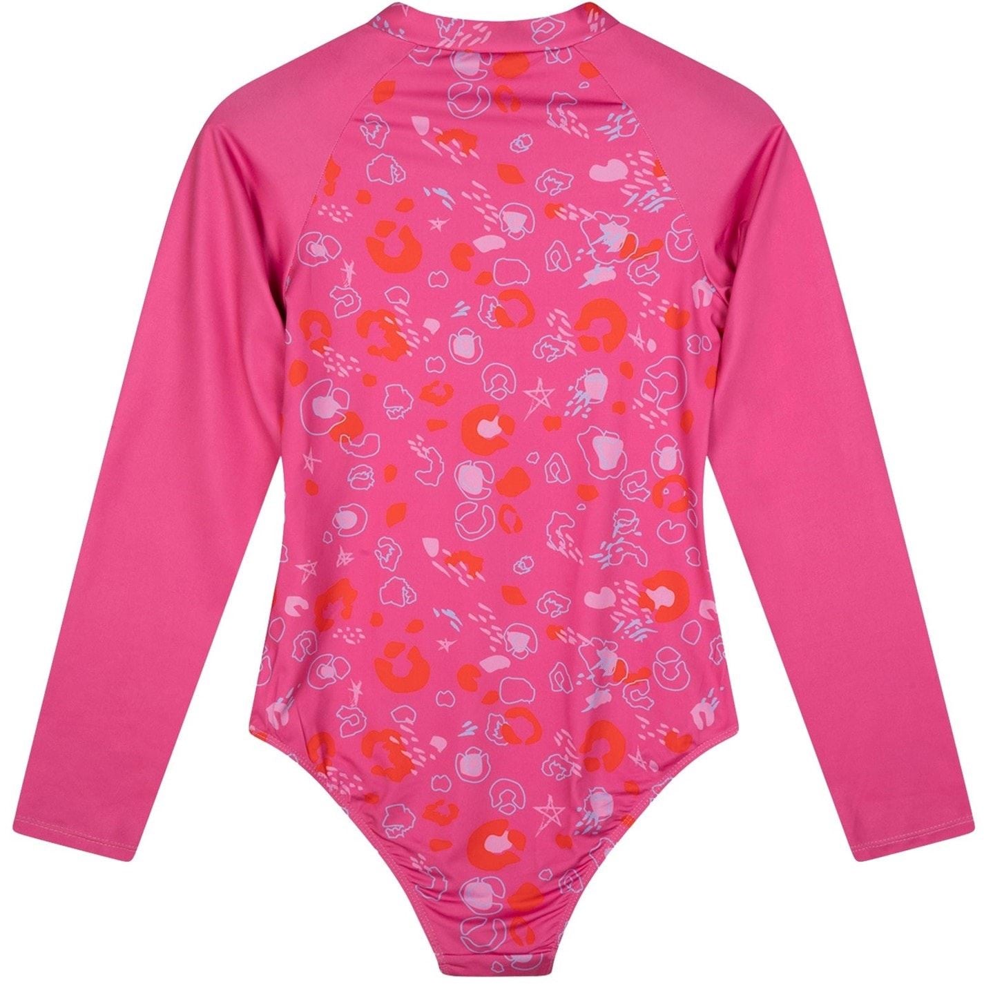 Hype Leopard Patterned Zipper Swimsuit