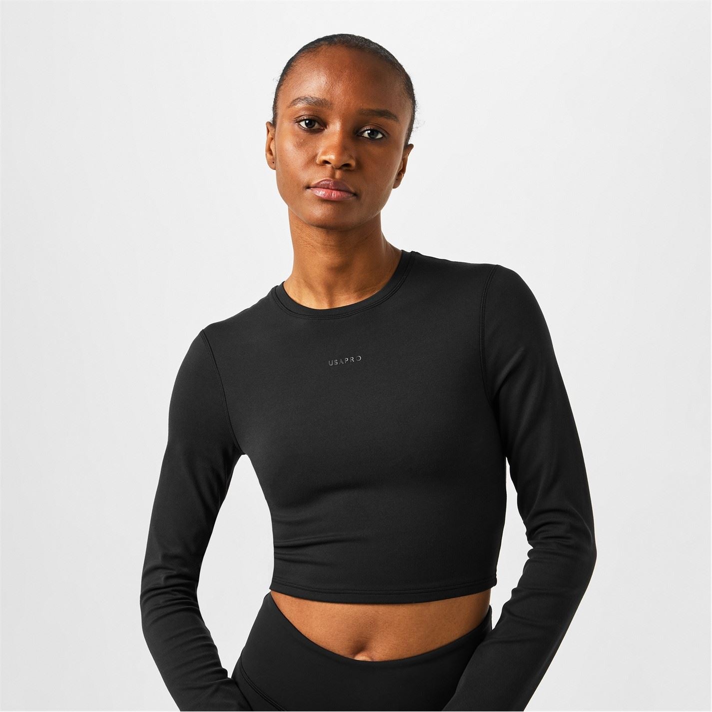 USA Pro Womens Pro Long Sleeve Crop Top