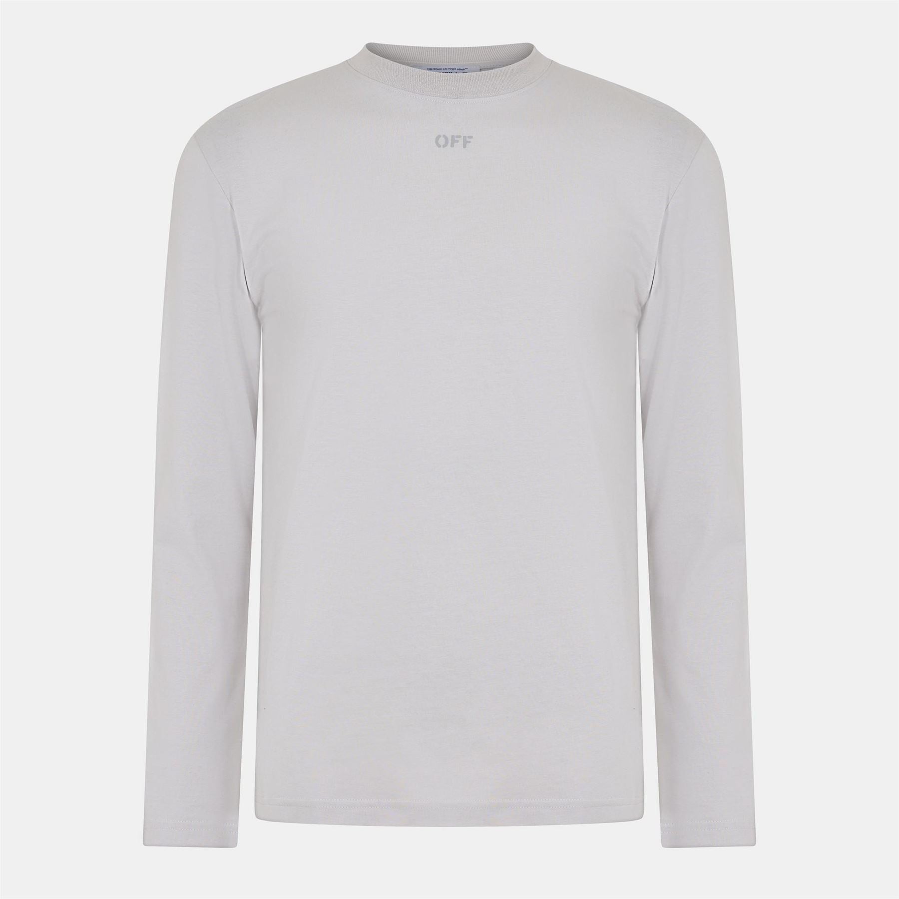 Off White Crew Neck Long Sleeve Jersey T-Shirt