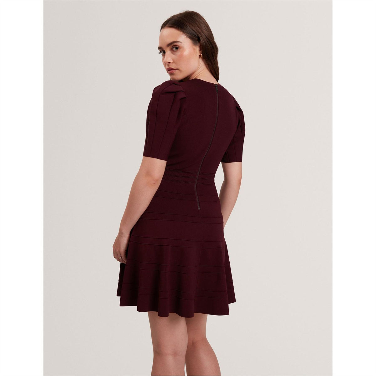 Ted Baker Knit Crew Neck Short Sleeve Skater Dress