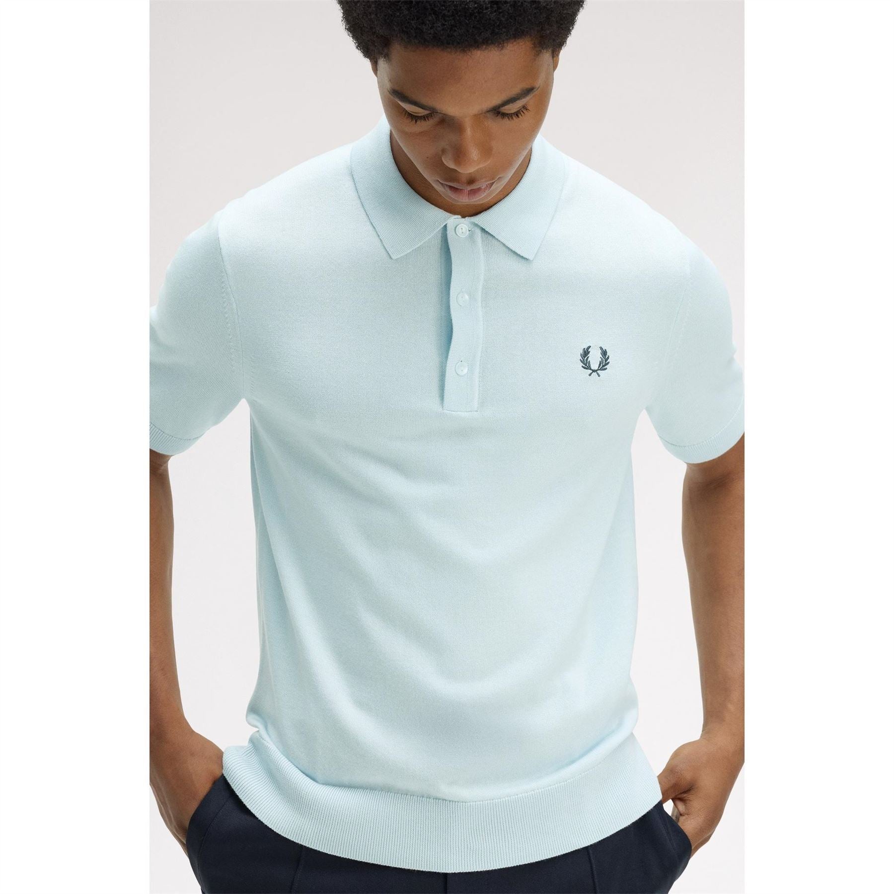 Fred Perry Knitted Short Sleeve Polo Shirt