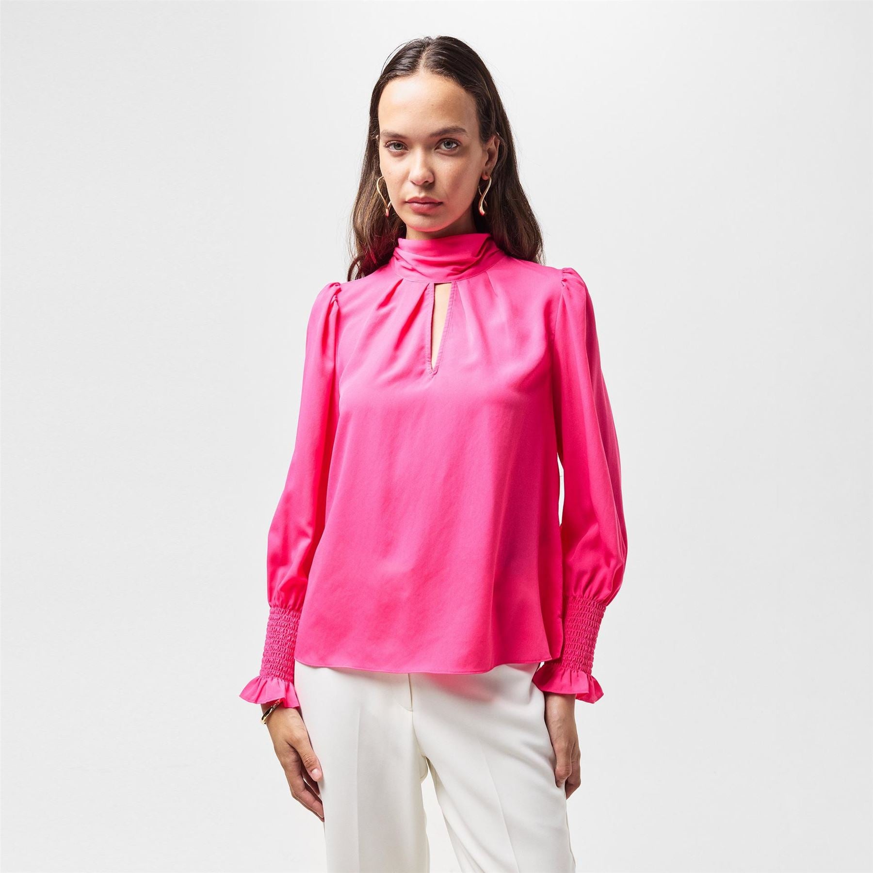 French Connection High Neck Regular Fit Blouse