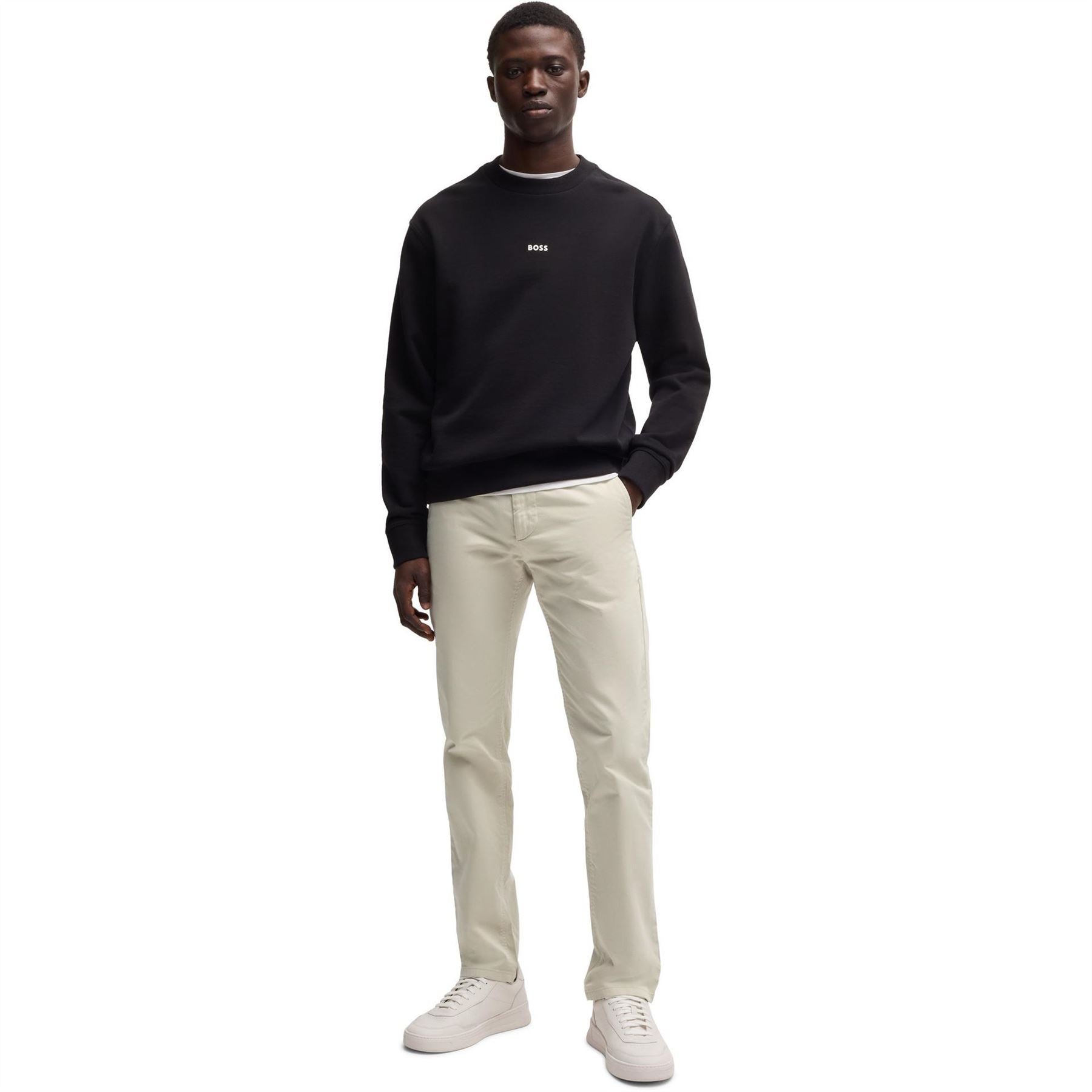 Boss Solid Patterned Slim Chinos