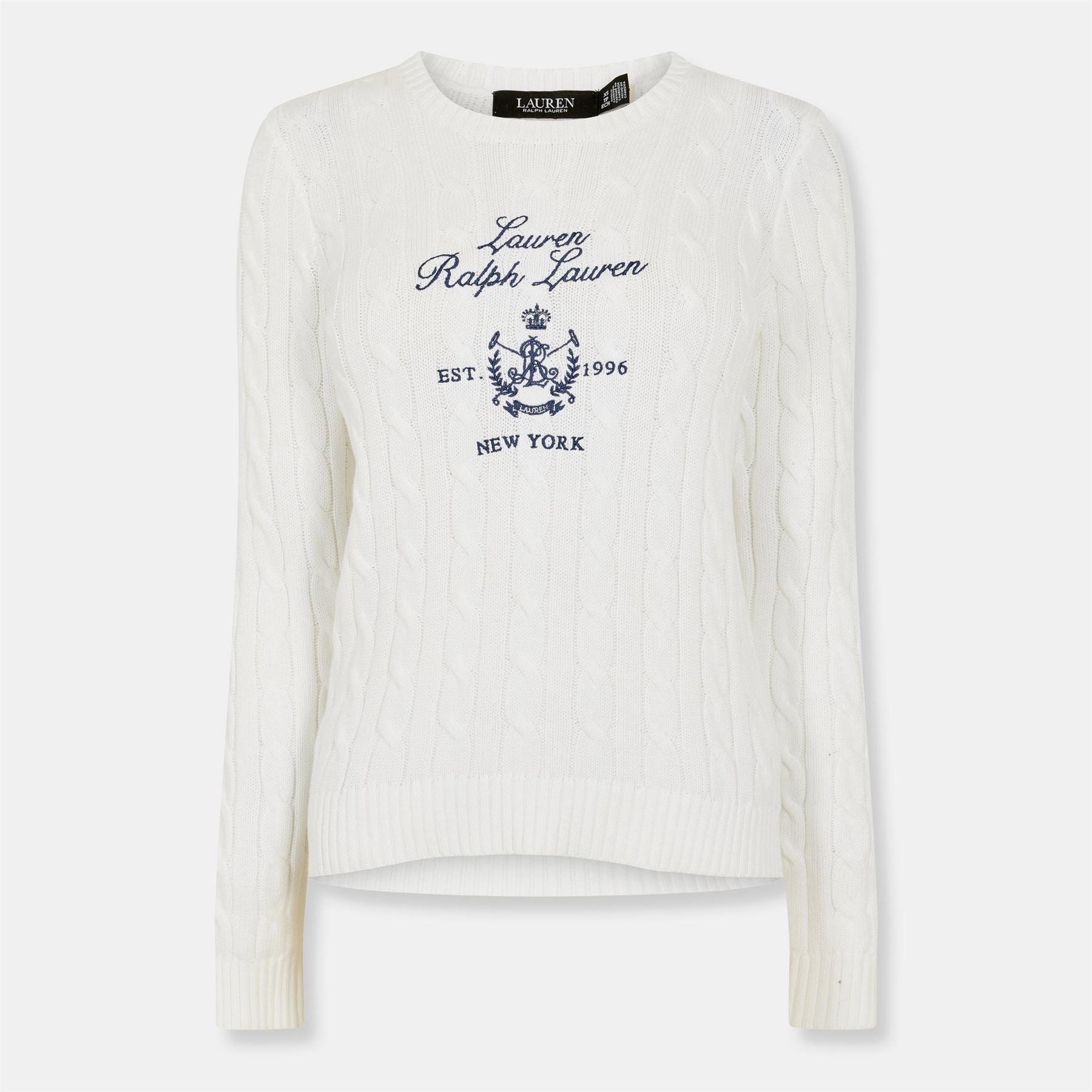 Lauren by Ralph Lauren Rinett Embroidered Crew Neck Long Sleeve Sweater