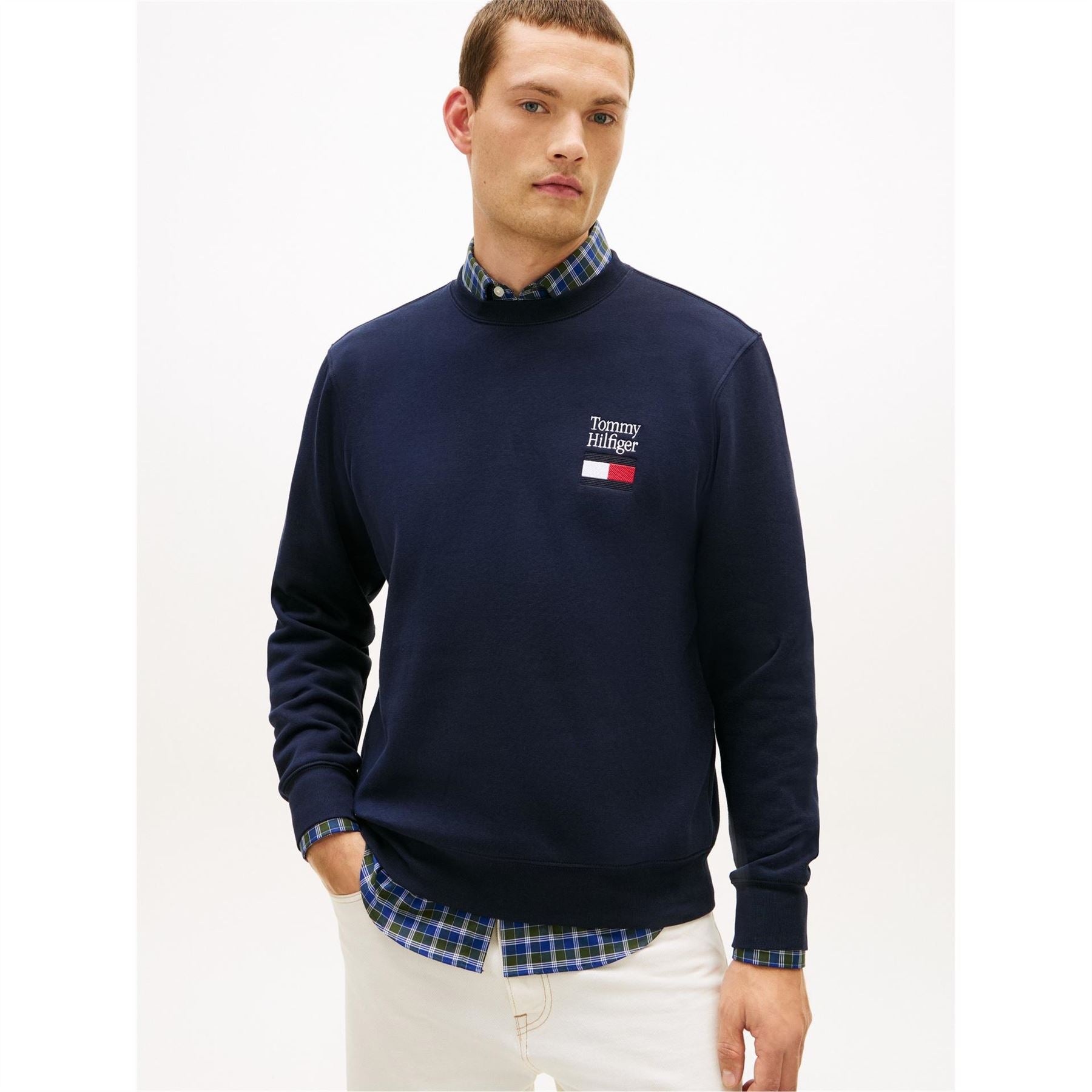 Tommy Hilfiger Embroidered Flag Crew Neck Long Sleeve Sweatshirt