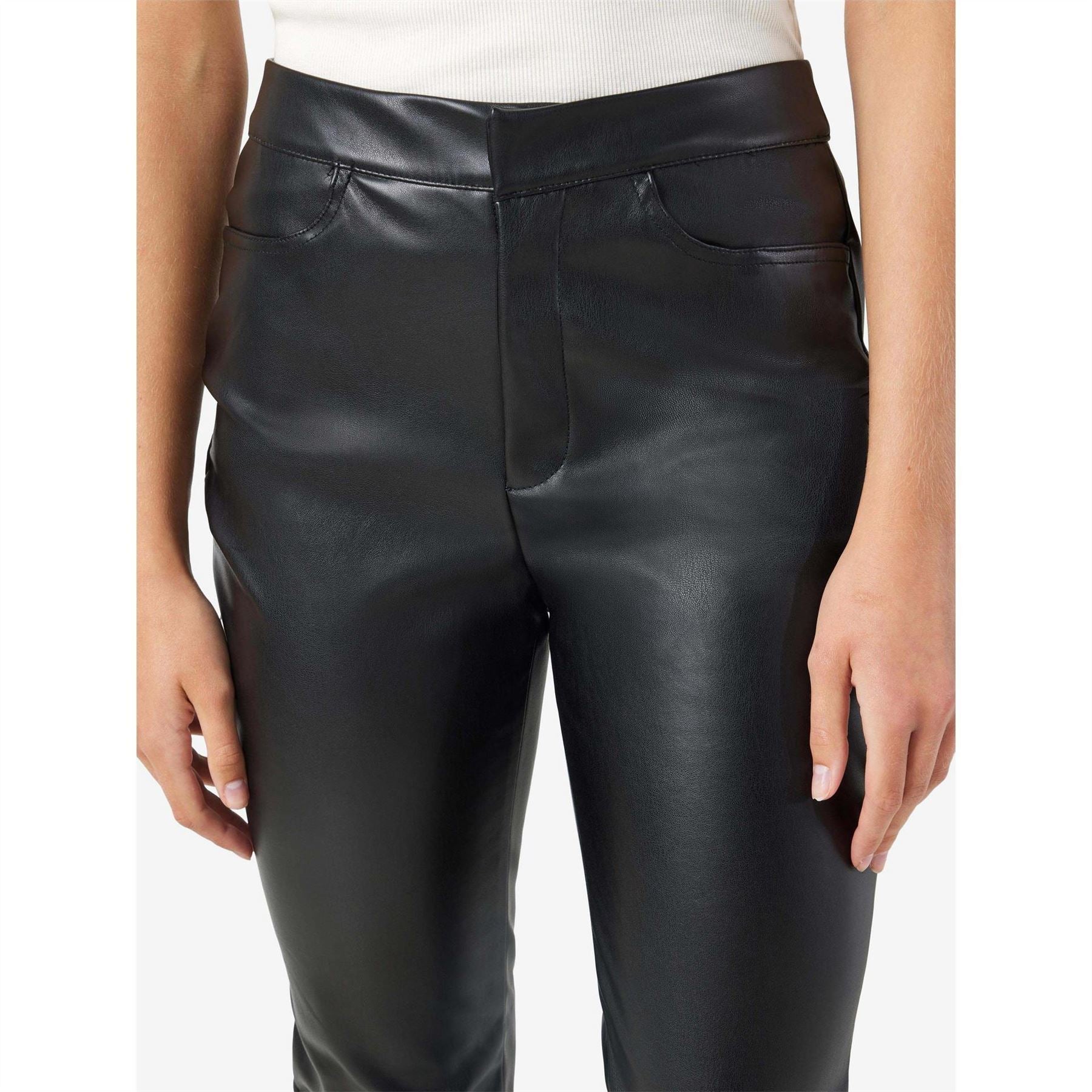 Noisy May Faux Leather Ankle Trousers