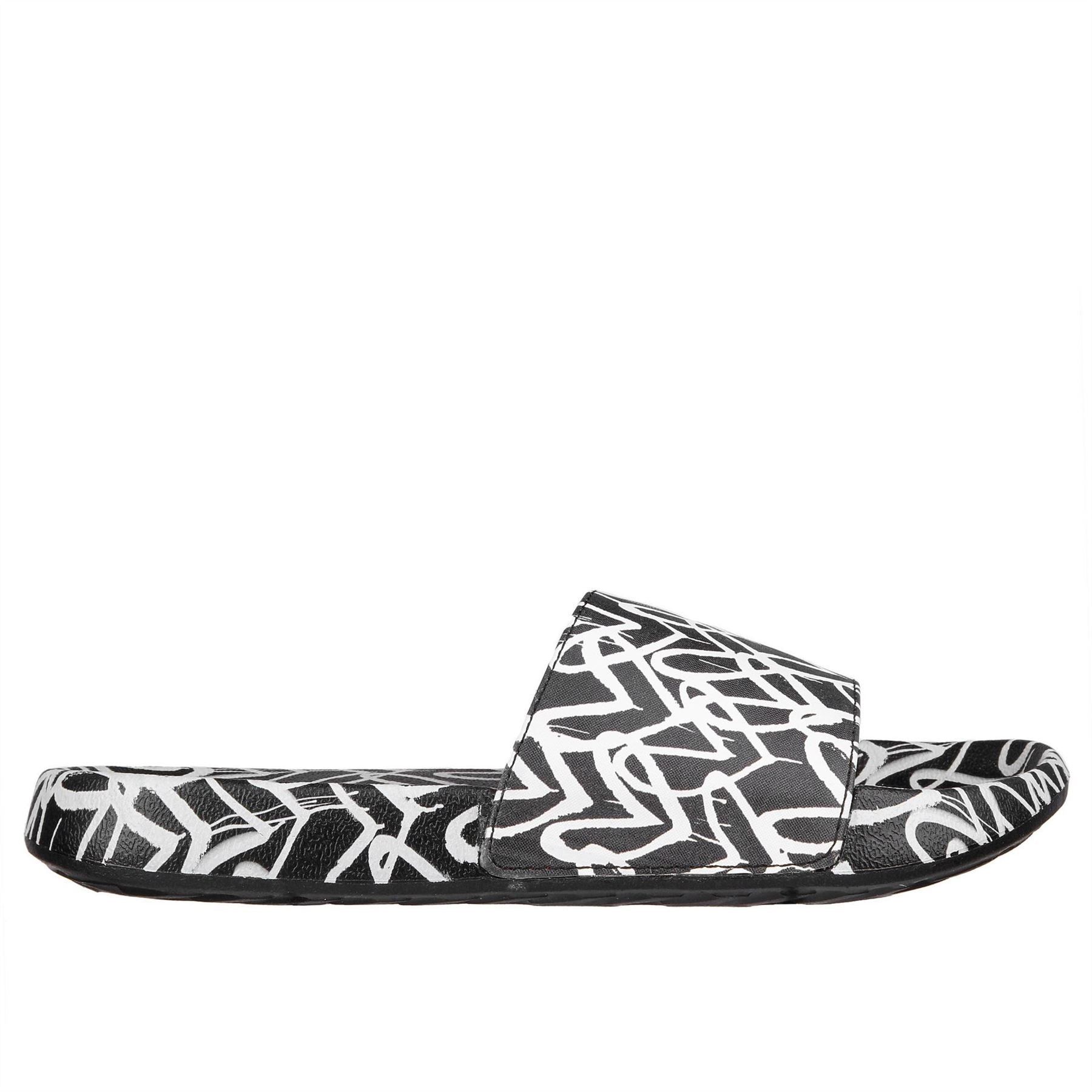 Skechers James Goldcrown Heart Print Slides Girls