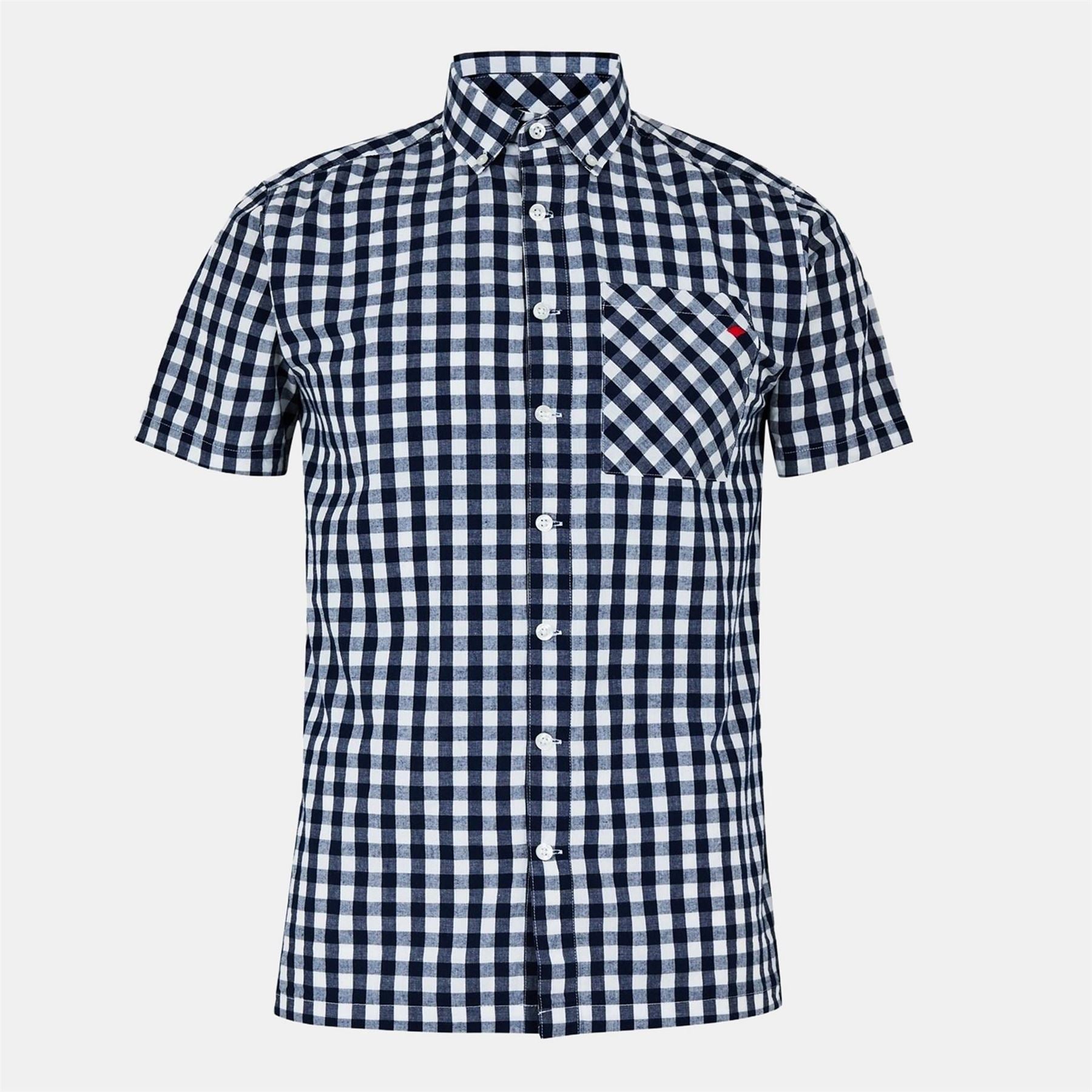Lee Cooper Mens Cooper Gingham Check Short Sleeve Shirt