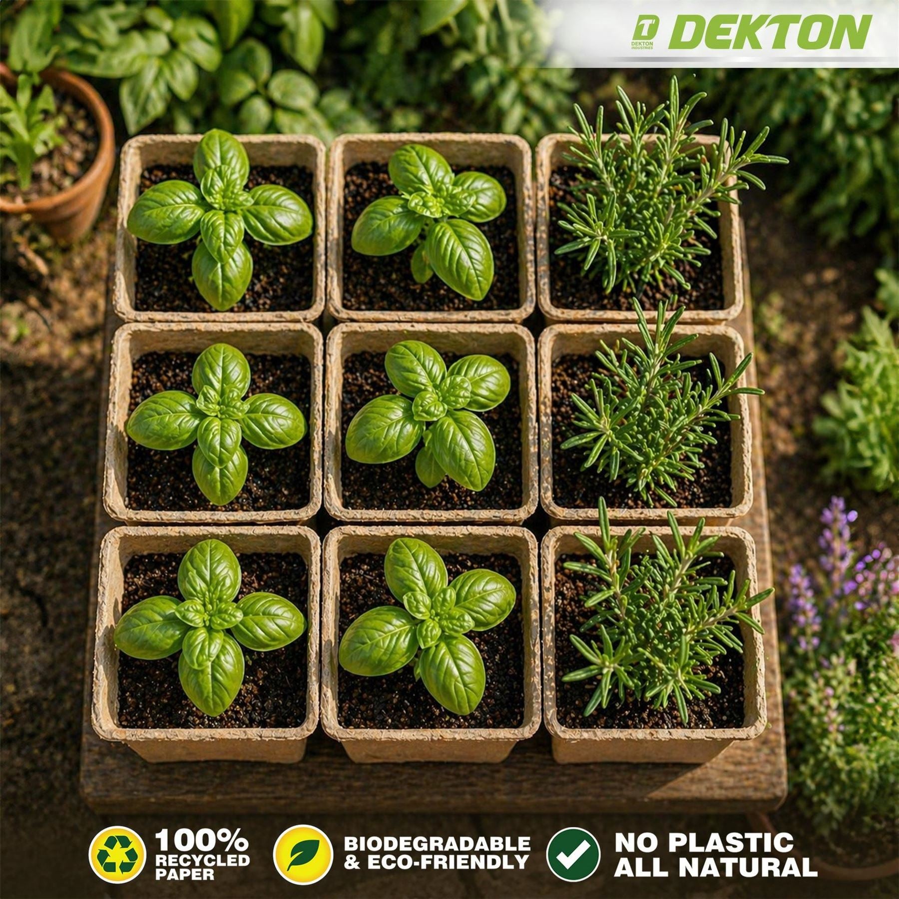 Dekton Square Paper Plant Pots