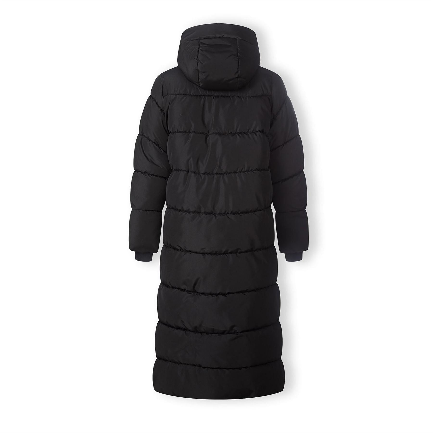 Minoti Women Long Padded Winter Coat With Hood And Zip Pockets Black