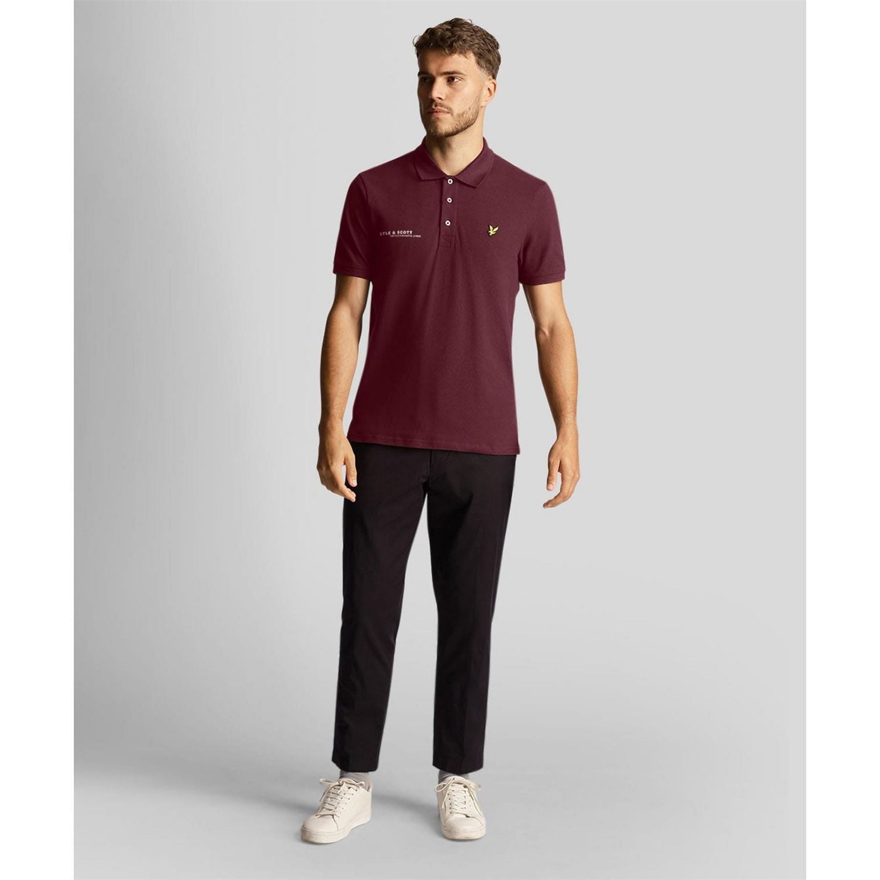 Lyle and Scott Ordinate Print Plain Polo Shirt