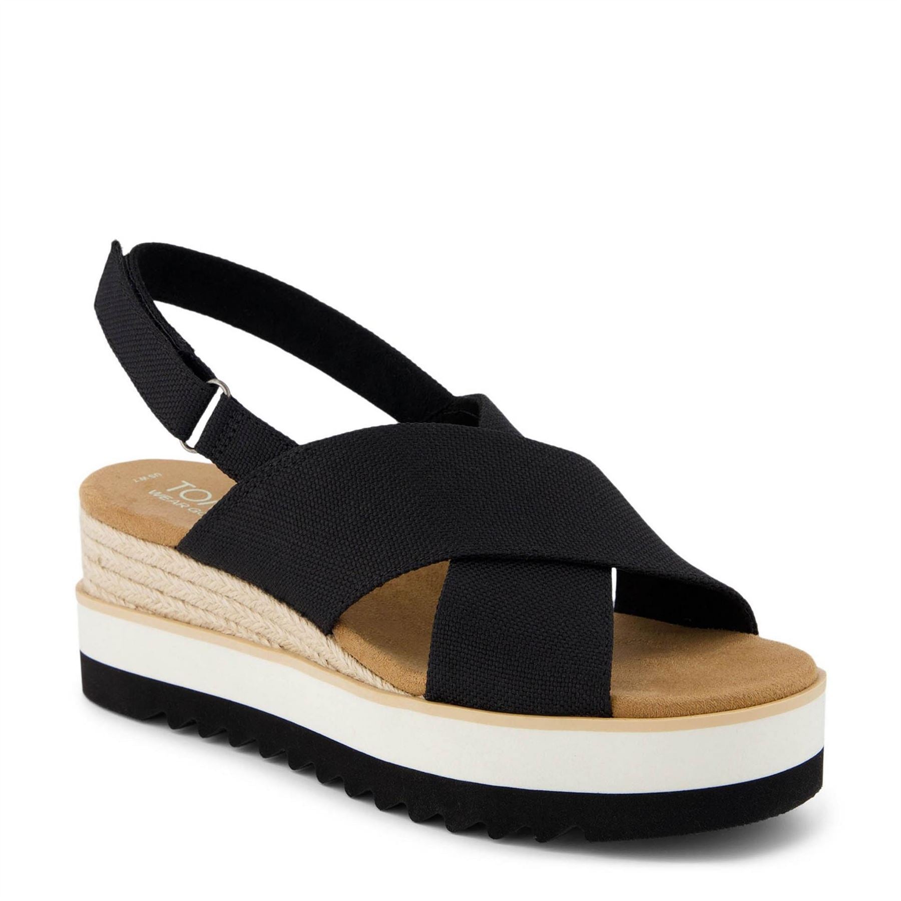 Toms Diana Crossover Strap Open Toe Flat Sandals