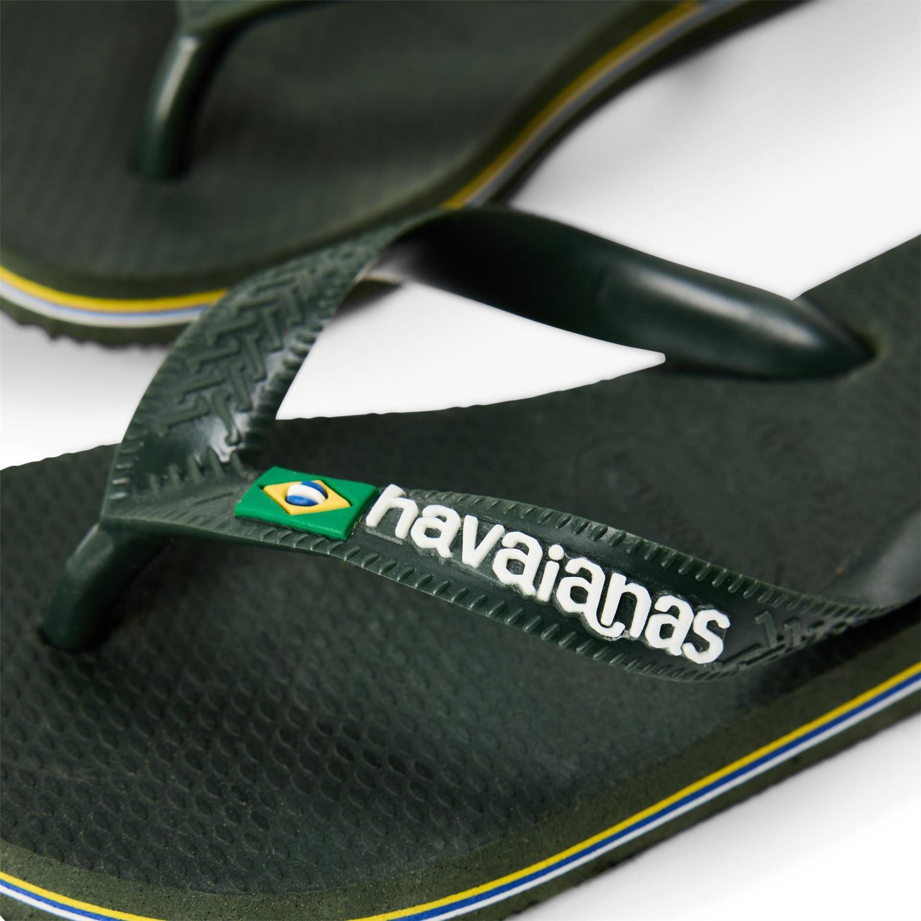 Havaianas Brasil Logo Green Olive 29 30 Flip Flops Unisex Kids