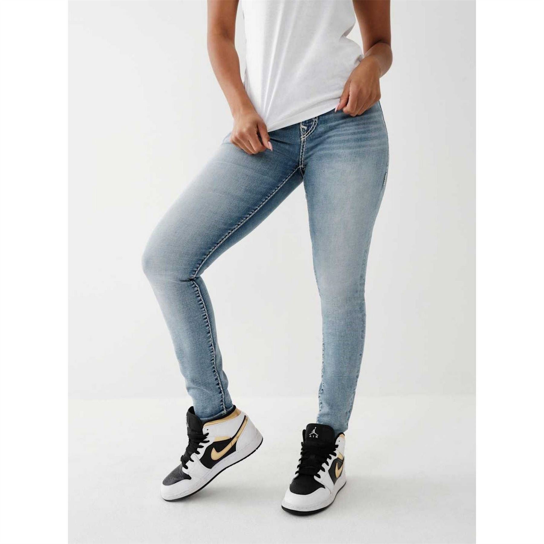 True Religion Trainer T Halle Super Fit Mid Rise Skinny Jeans